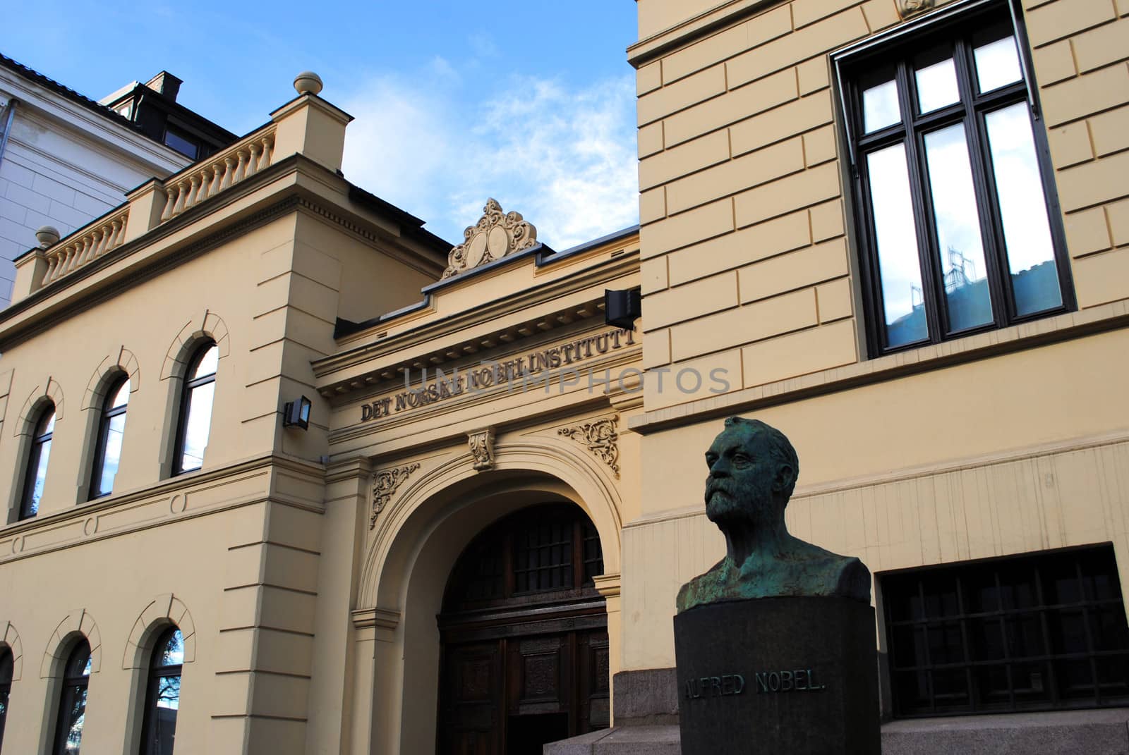 The Norwegian Nobel Institute (Norwegian: Det Norske Nobelinstitutt) was established in 1904 in Oslo, Norway. The principal duty of the Nobel Institute is to assist the Norwegian Nobel Committee in the task of selecting the recipient of the annual Nobel Peace Prize and to organize the Nobel award event in Oslo. The institute is situated in the center of the city, just by the side of the Royal Palace. Diagonally across the street is the U.S. Embassy.