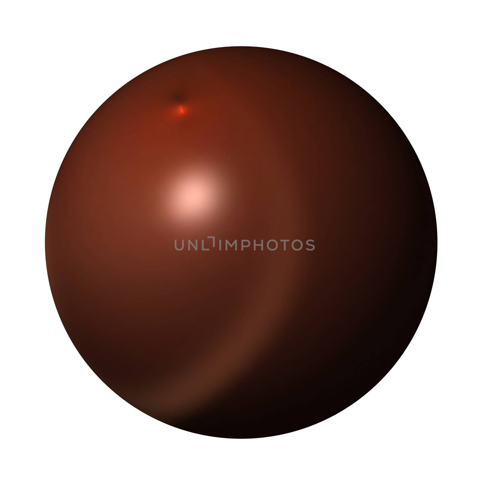 Brown color globe on white background.