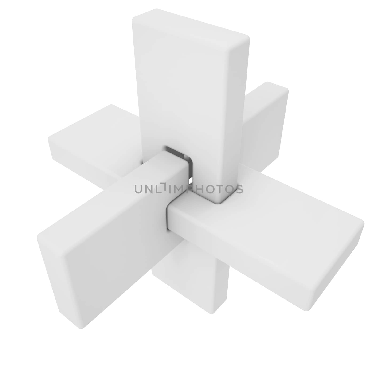 Abstract 3d figure. Isolated render on a white background