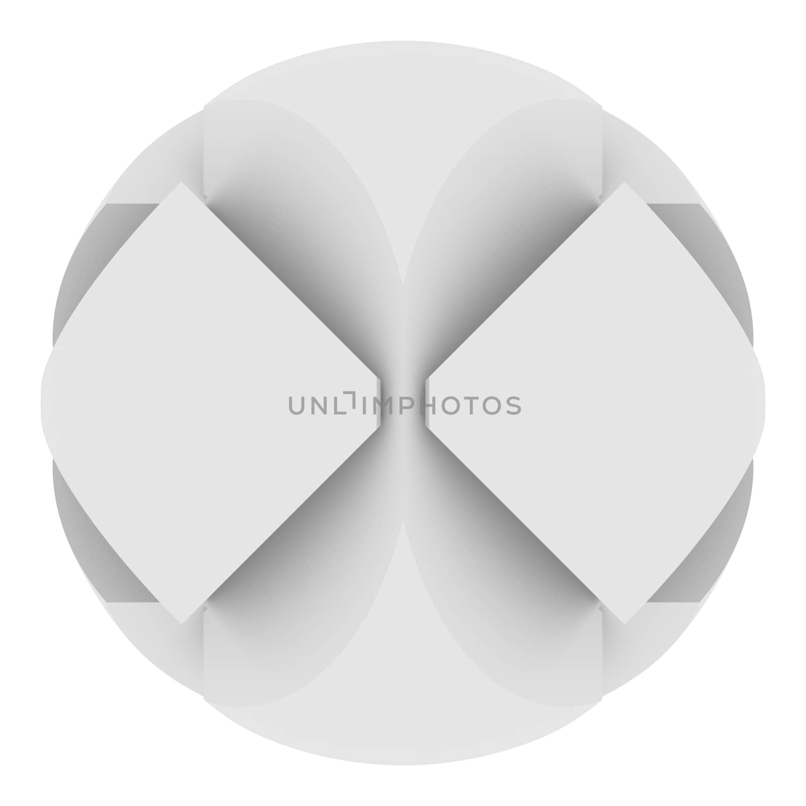 Abstract sphere consisting of puzzles. Isolated render on a white background