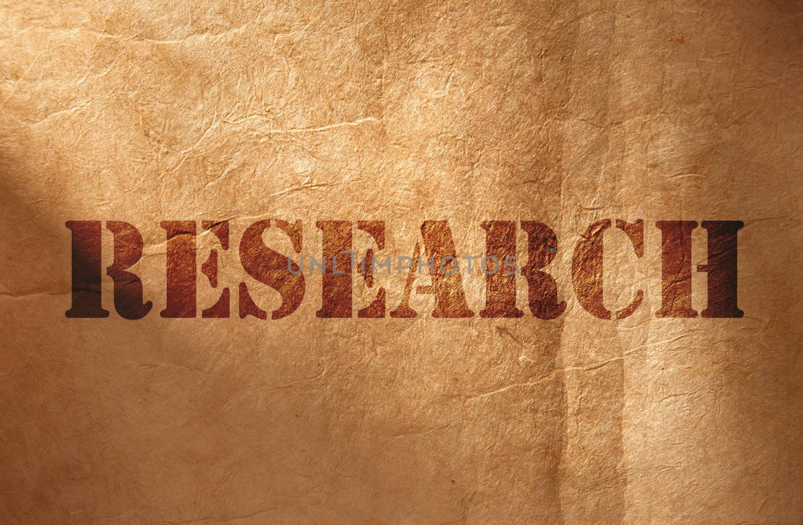 Close up on research heading 