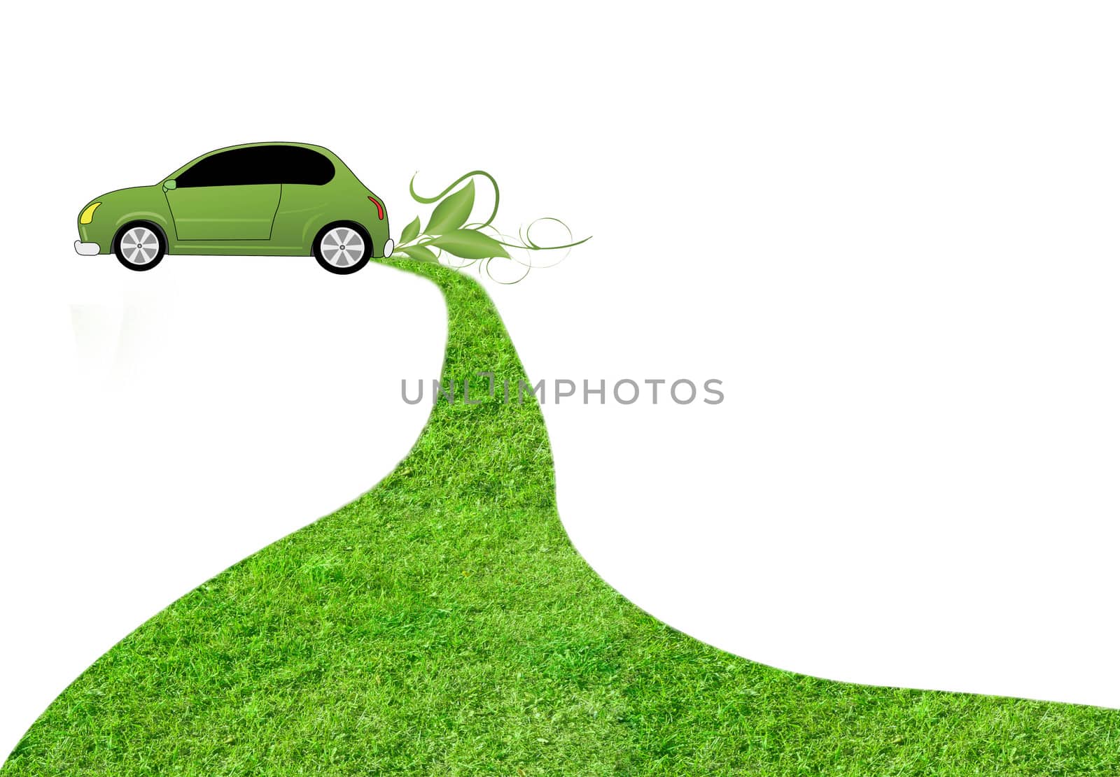 grass with eco car by EugenP