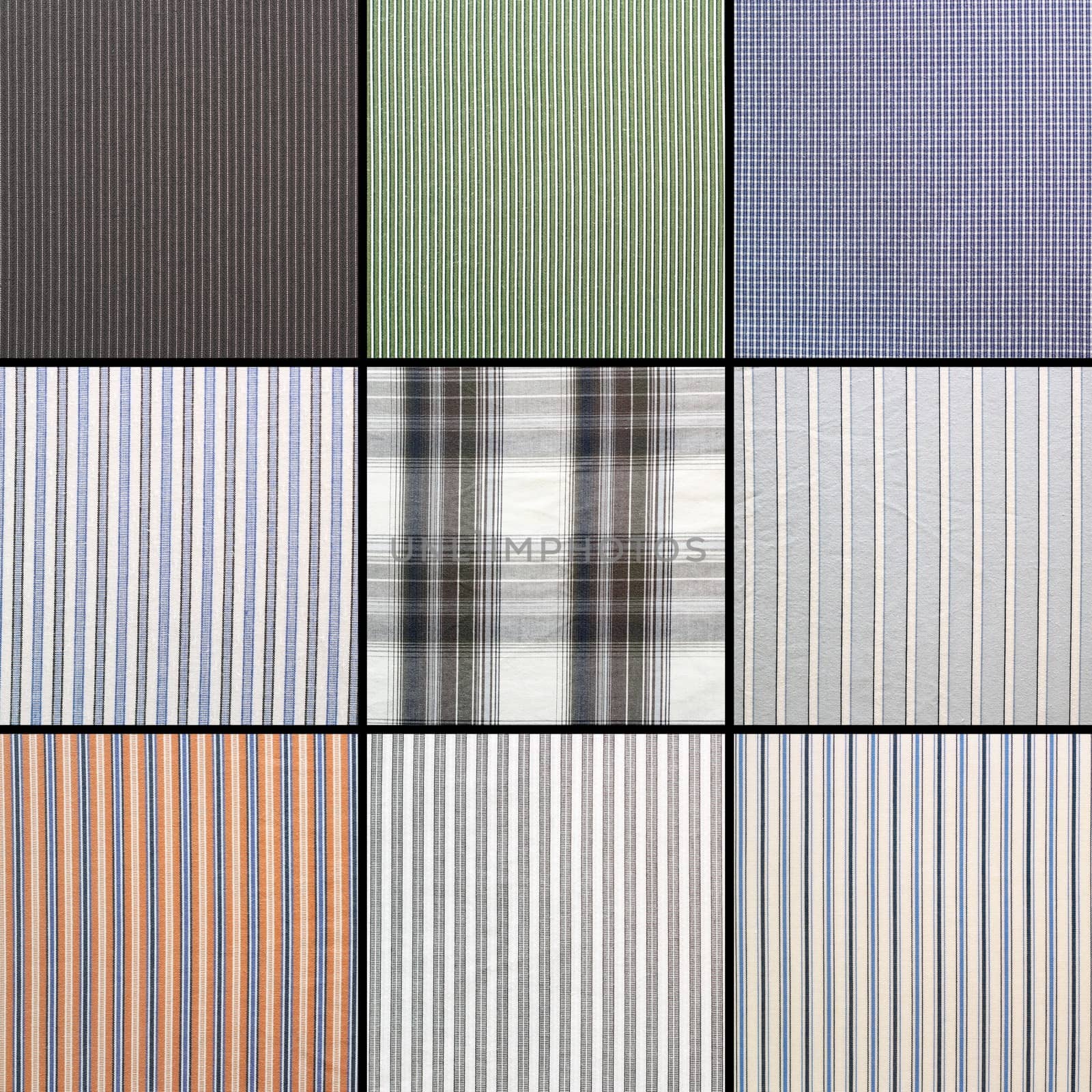 collage with many patterns of shirt material