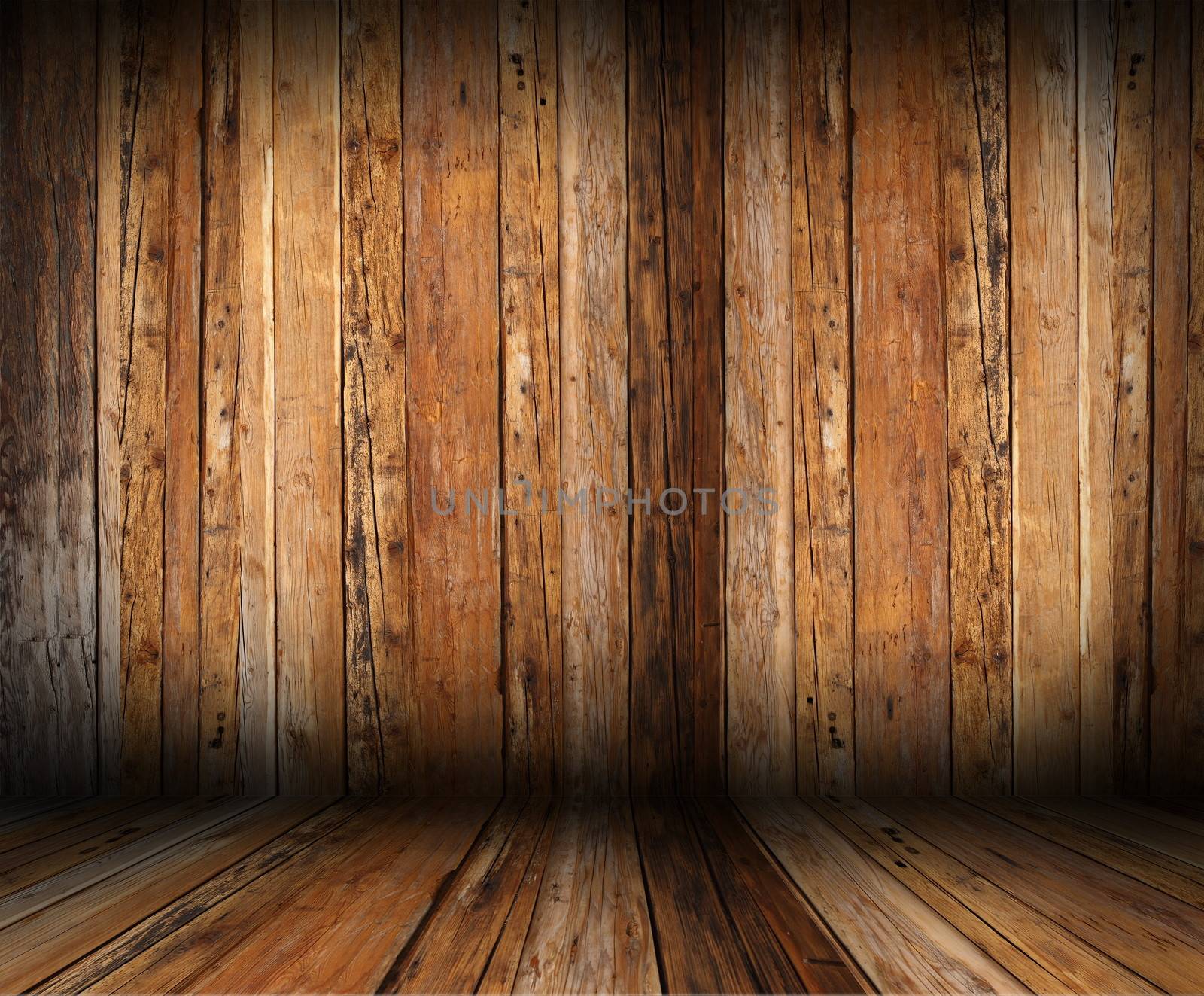 vintage wooden interior room backdrop with old wood planks