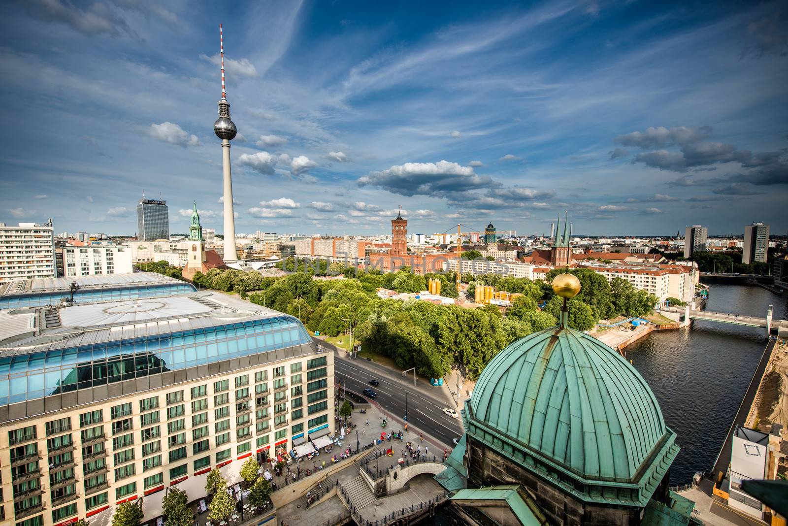 Aerial bird eye view of the cityscape of Berlin, Germany