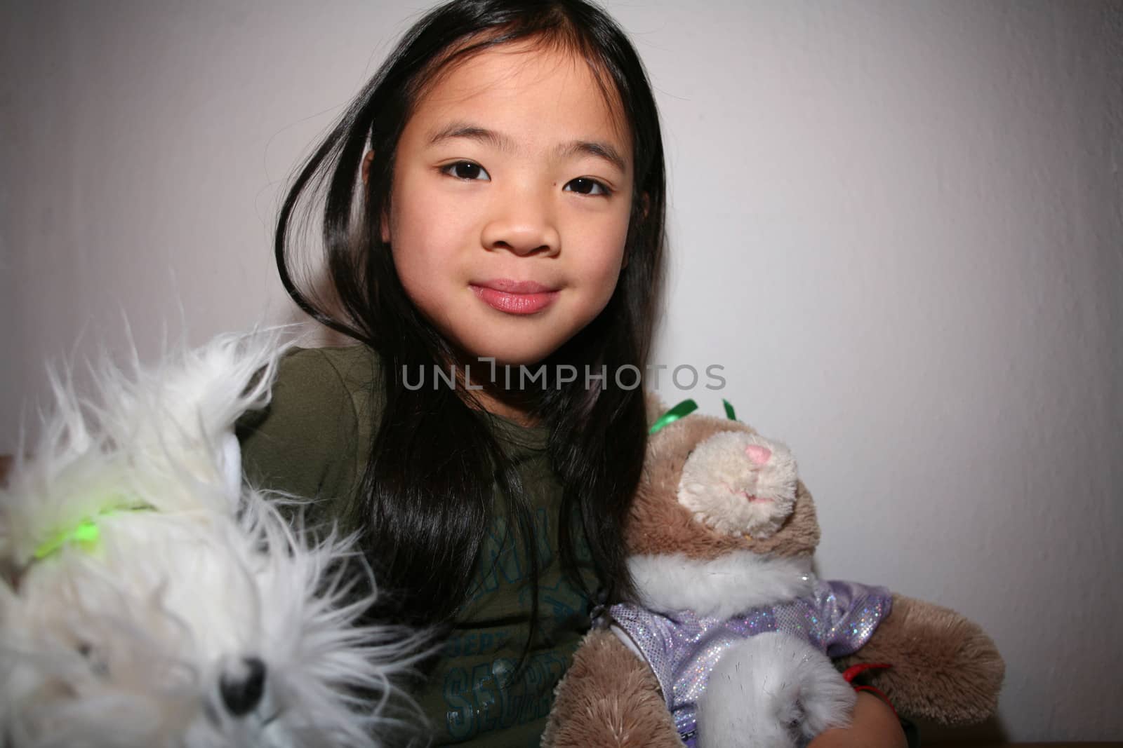  close up of happy chinese  child head 
