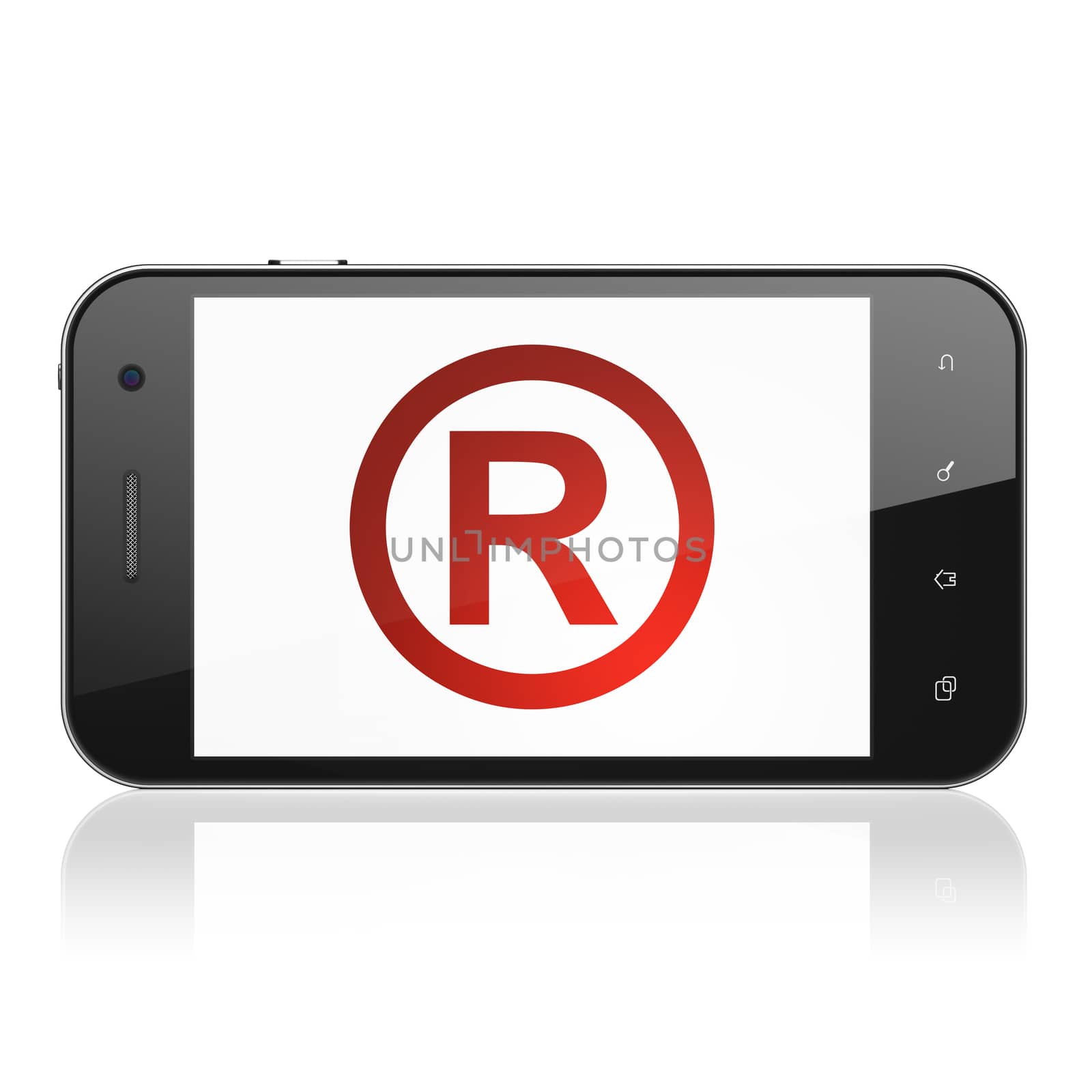 Law concept: Registered on smartphone by maxkabakov
