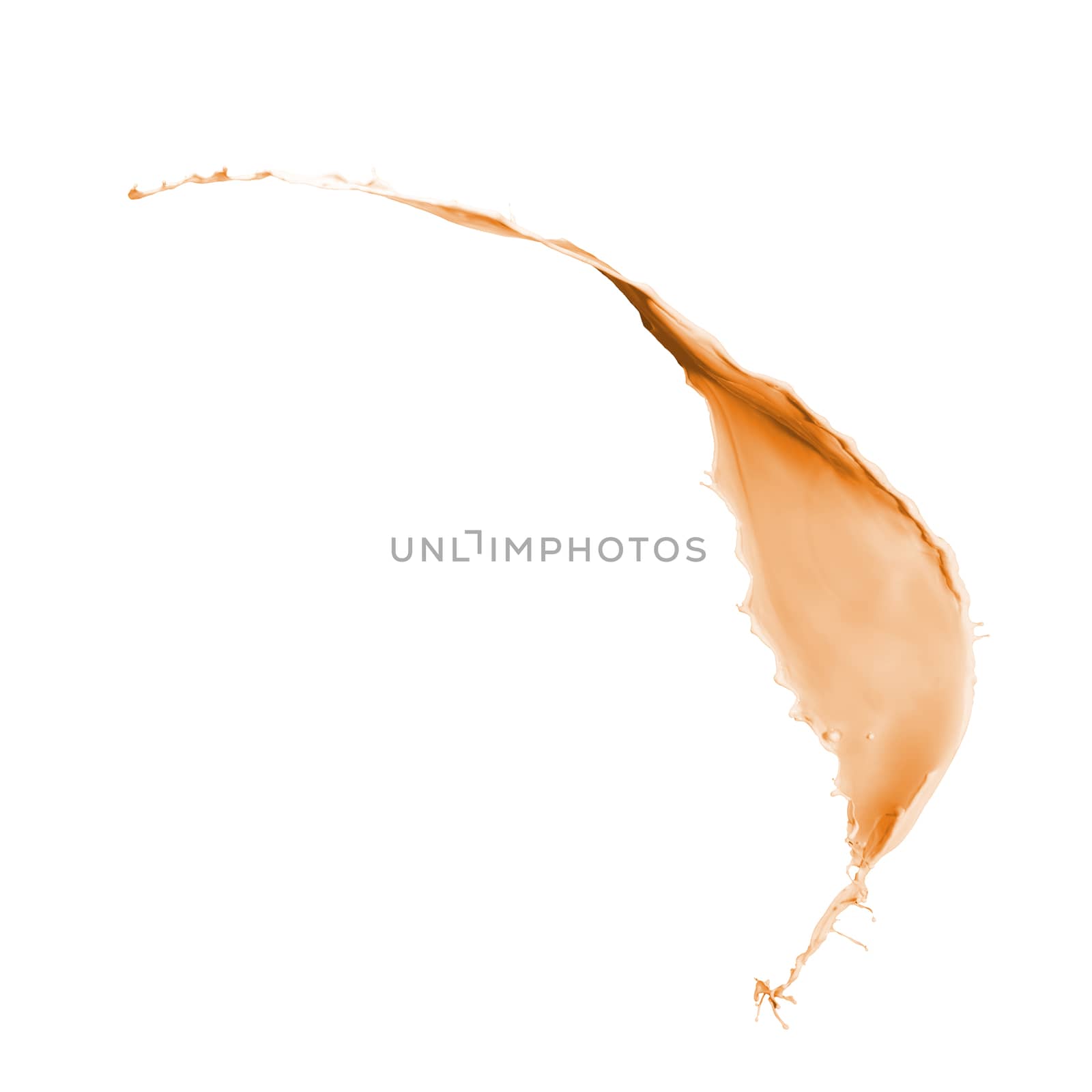 orange paint splash isolated on white background
