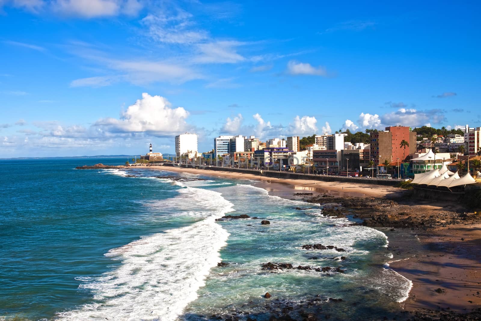 barra beach in the beautiful city of salvador in bahia state brazil