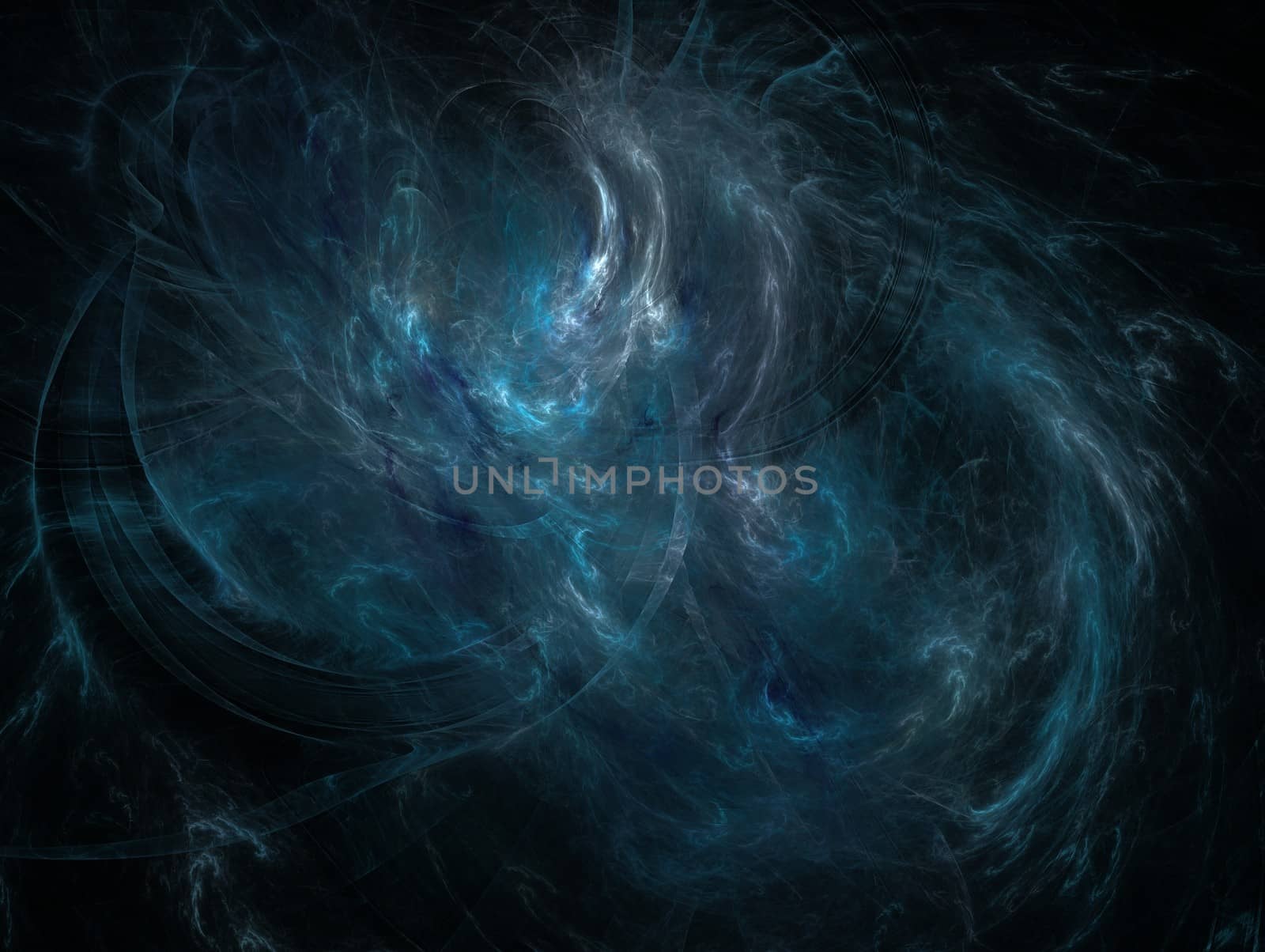 Abstract blue fractal picture on the dark background