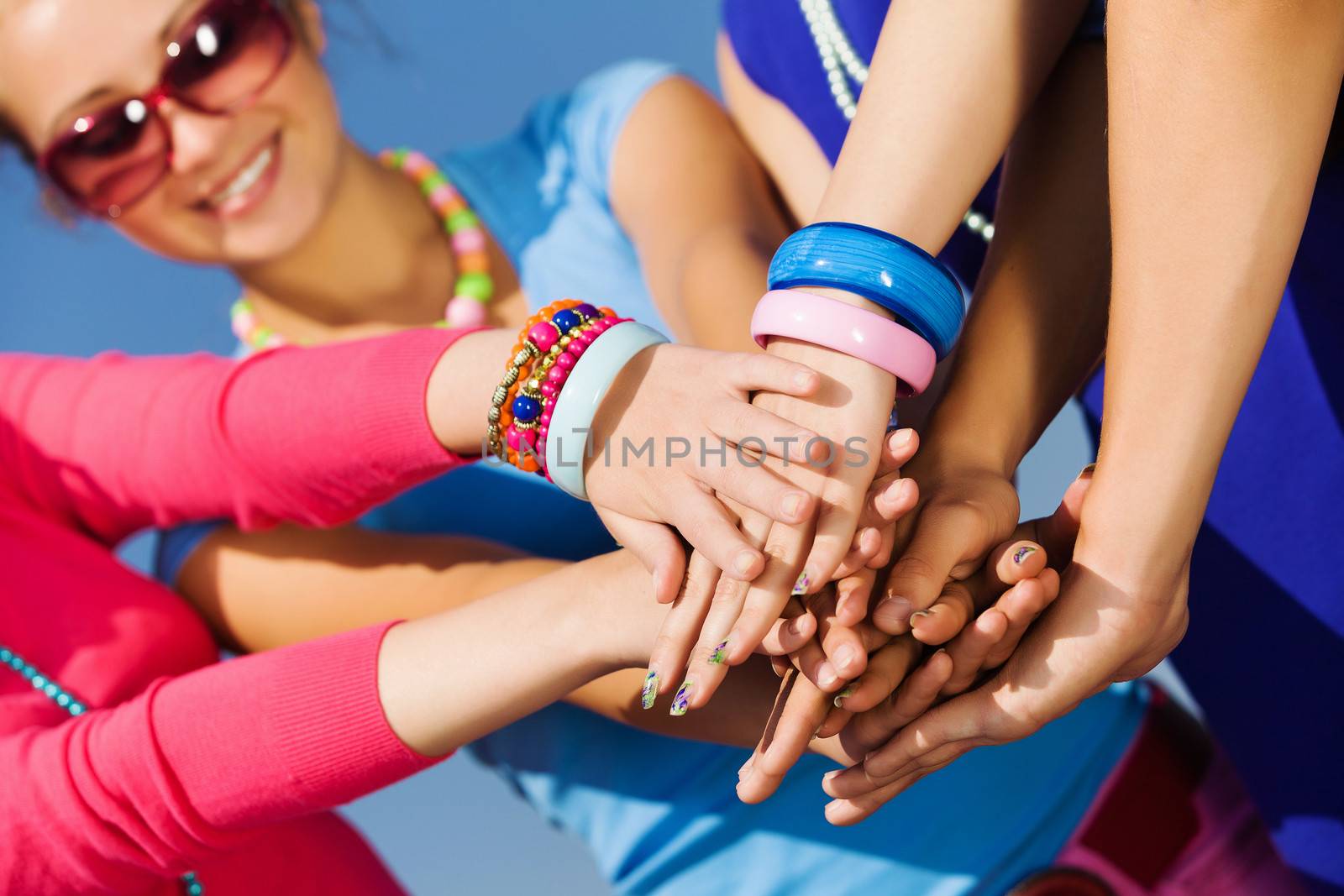 Group of young happy people. Unity concept