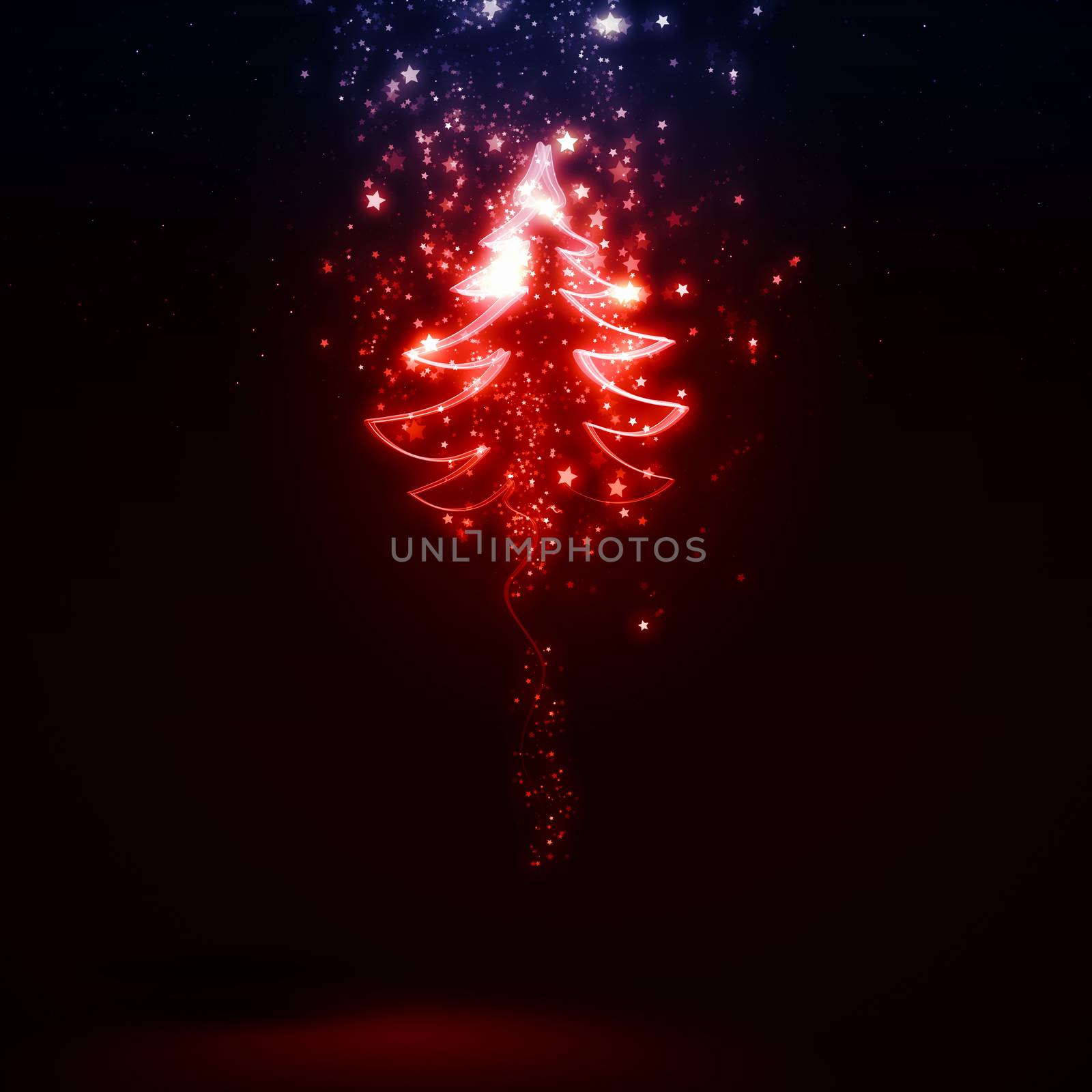 Background image of Christmas tree against dark background