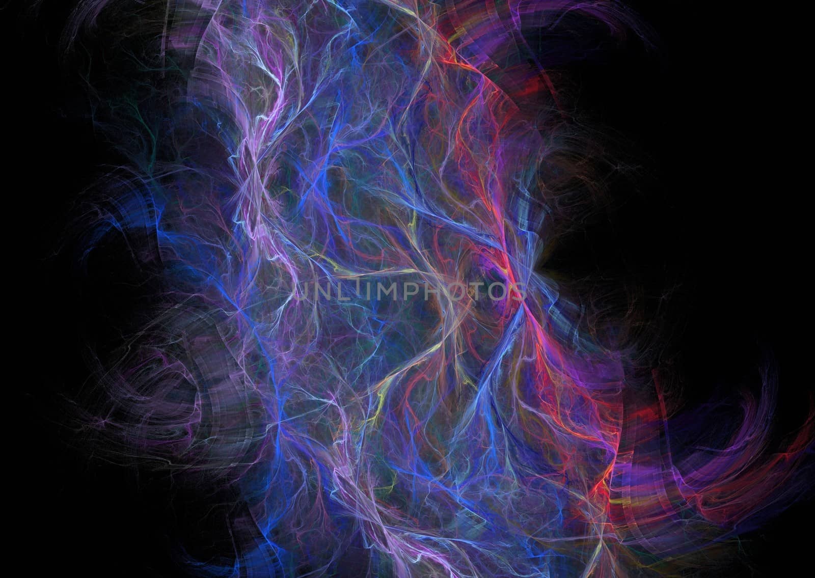 Lightning fractal picture on the dark background