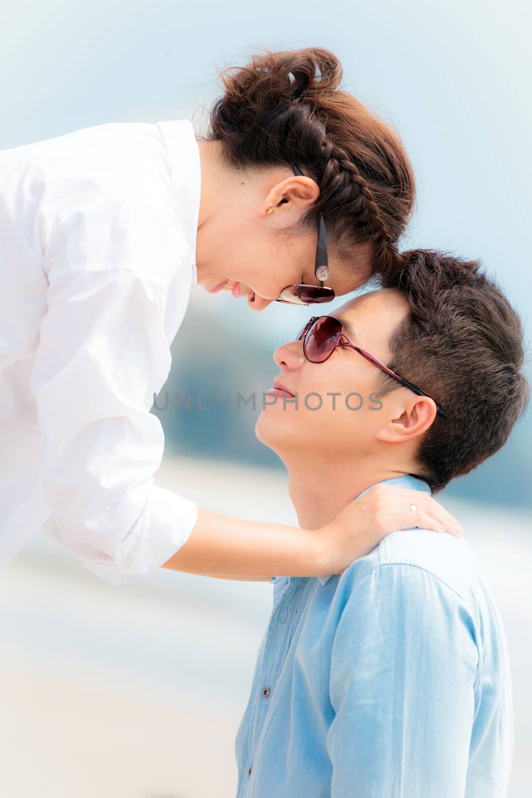 Happy Young Adult Couple in love outdoor