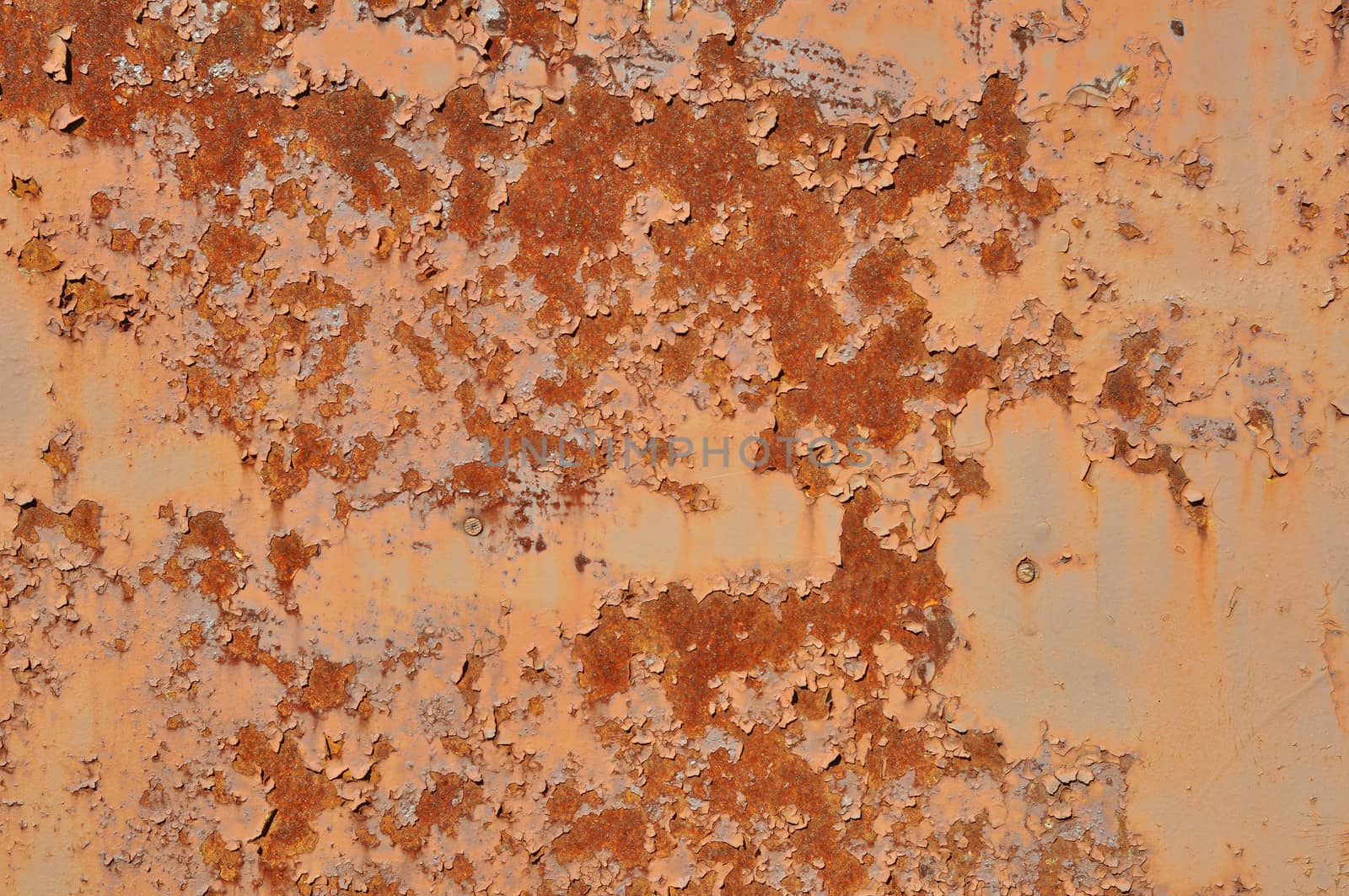 Abstract background, old rusty iron plate with peeling paint