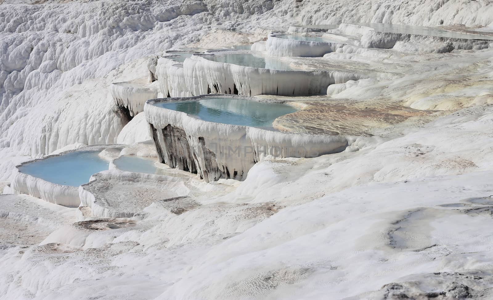 The Pamukkale natural lakes in Hierapolis Turkey