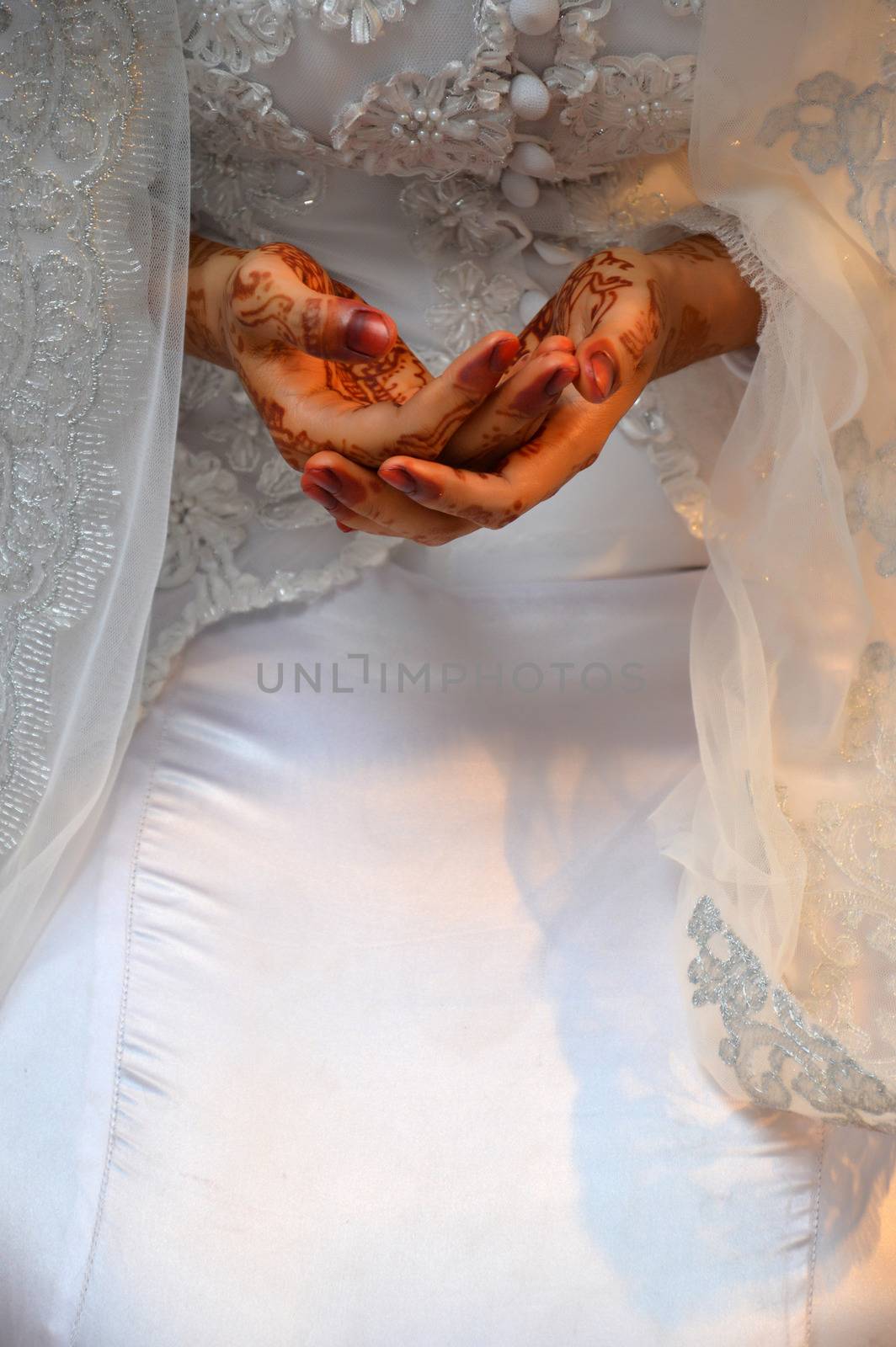 Henna On Hands Of Indonesian Wedding Bride