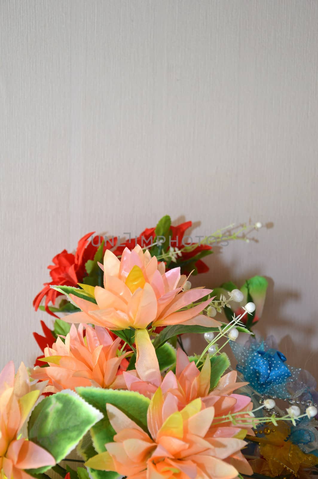 beautiful of colorful artificial flower bouquet