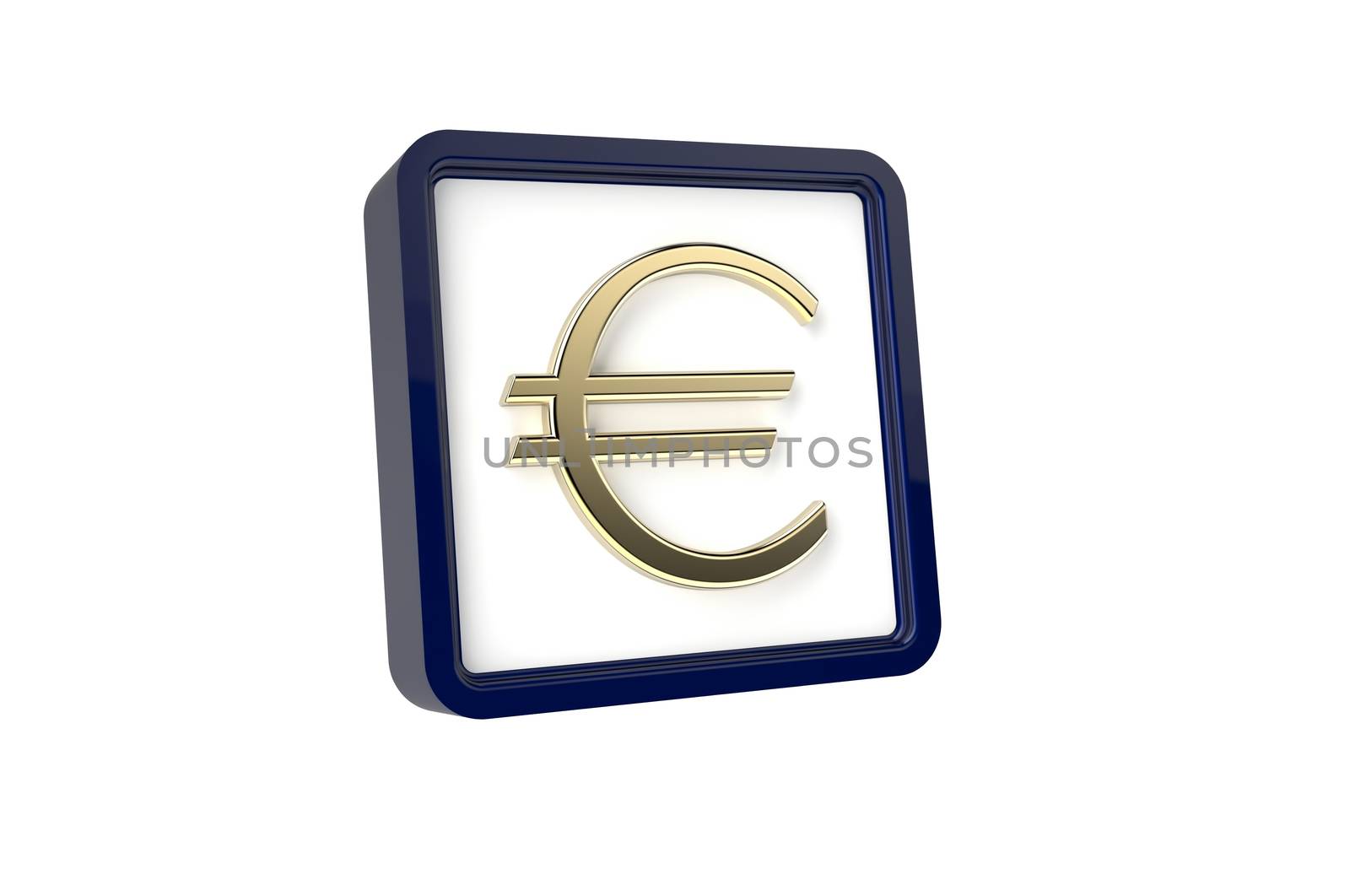 3d image of Euro Icon on a white background