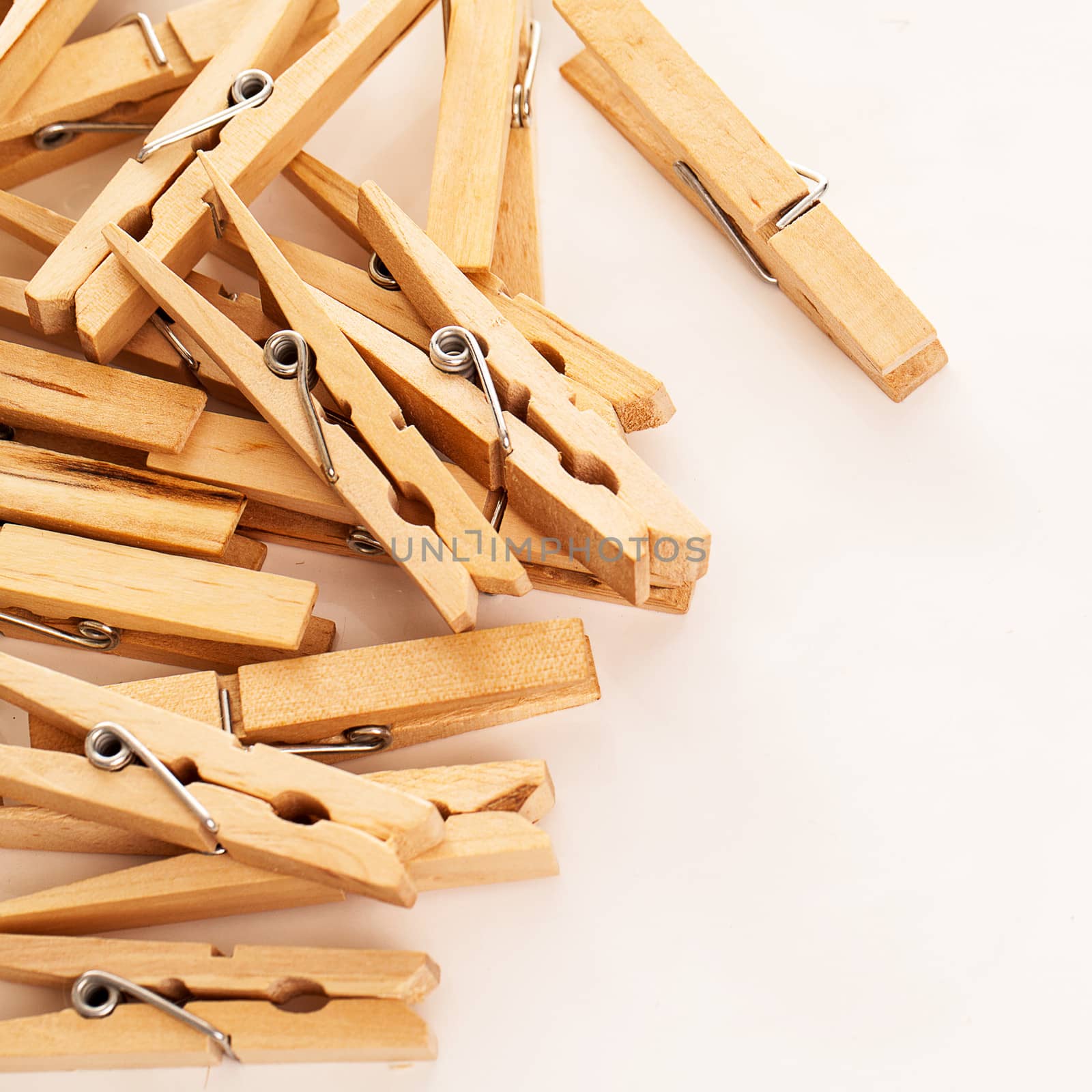 Closeup image of eco clothespins by rufatjumali