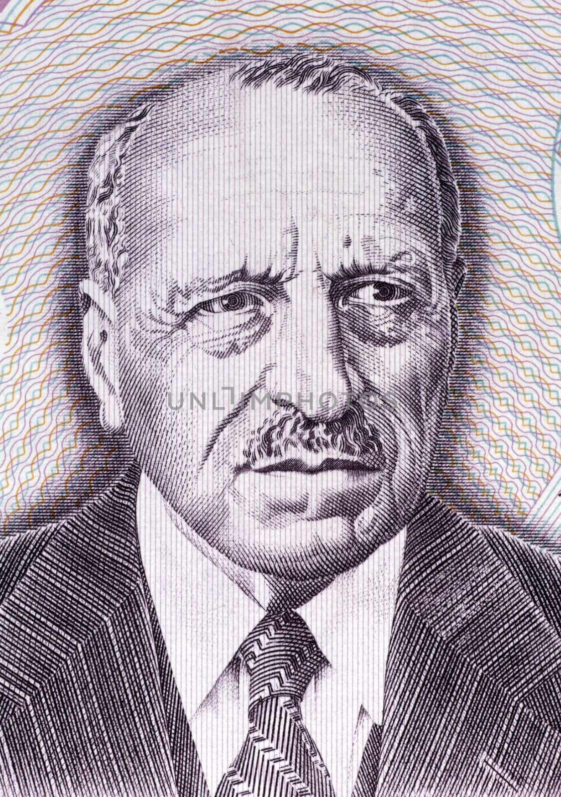 Georgios Papanikolaou (1883-1962) on 10000 Drachmes 1995 Banknote from Greece. Greek pioneer in cytopathology and early cancer detection. Inventor of the "Pap test".