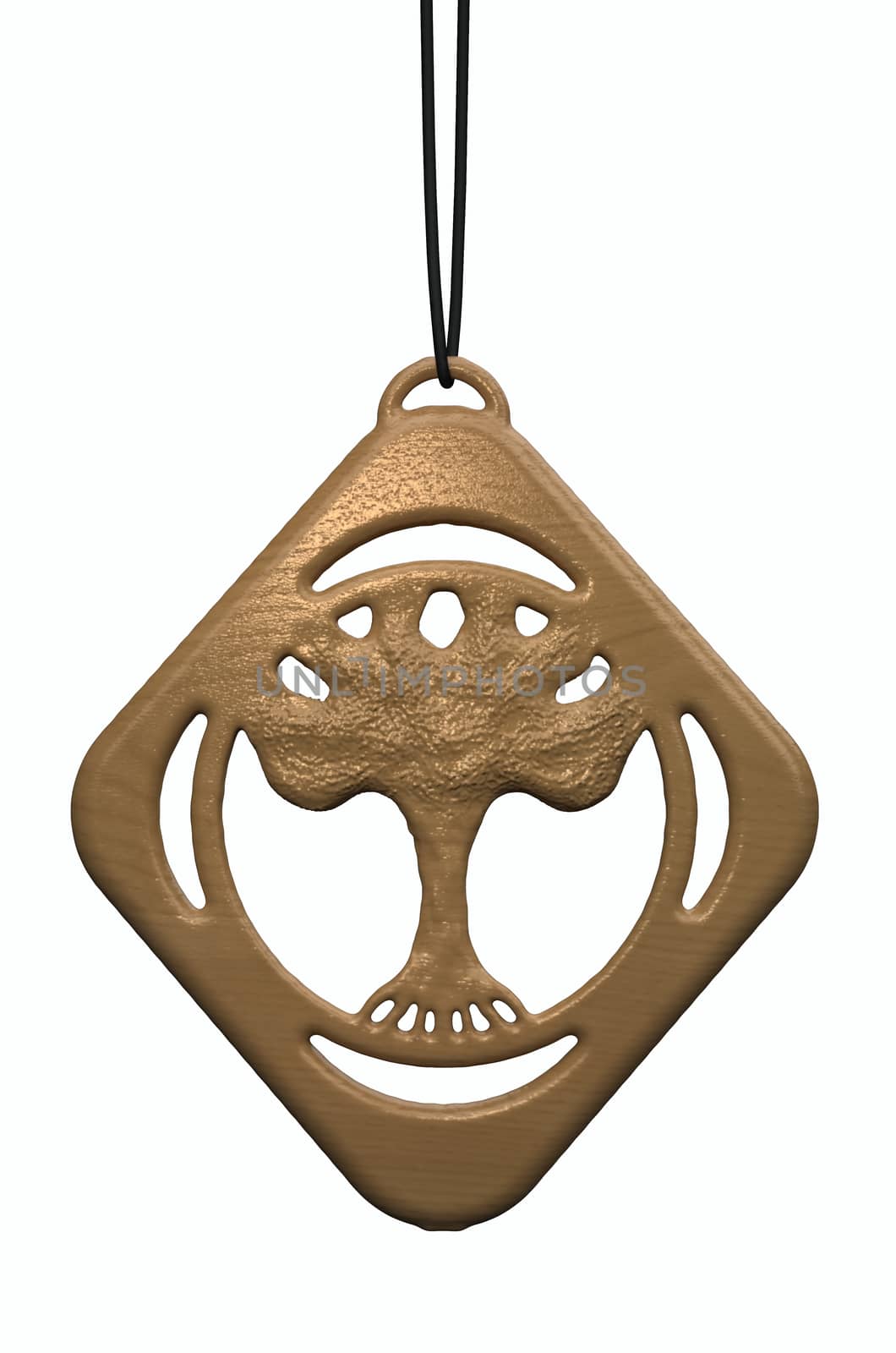 Wooden pendant with tree - symbol of life