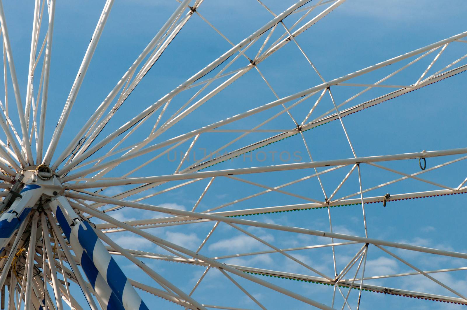 Shot of construction of an amusement over blue sky