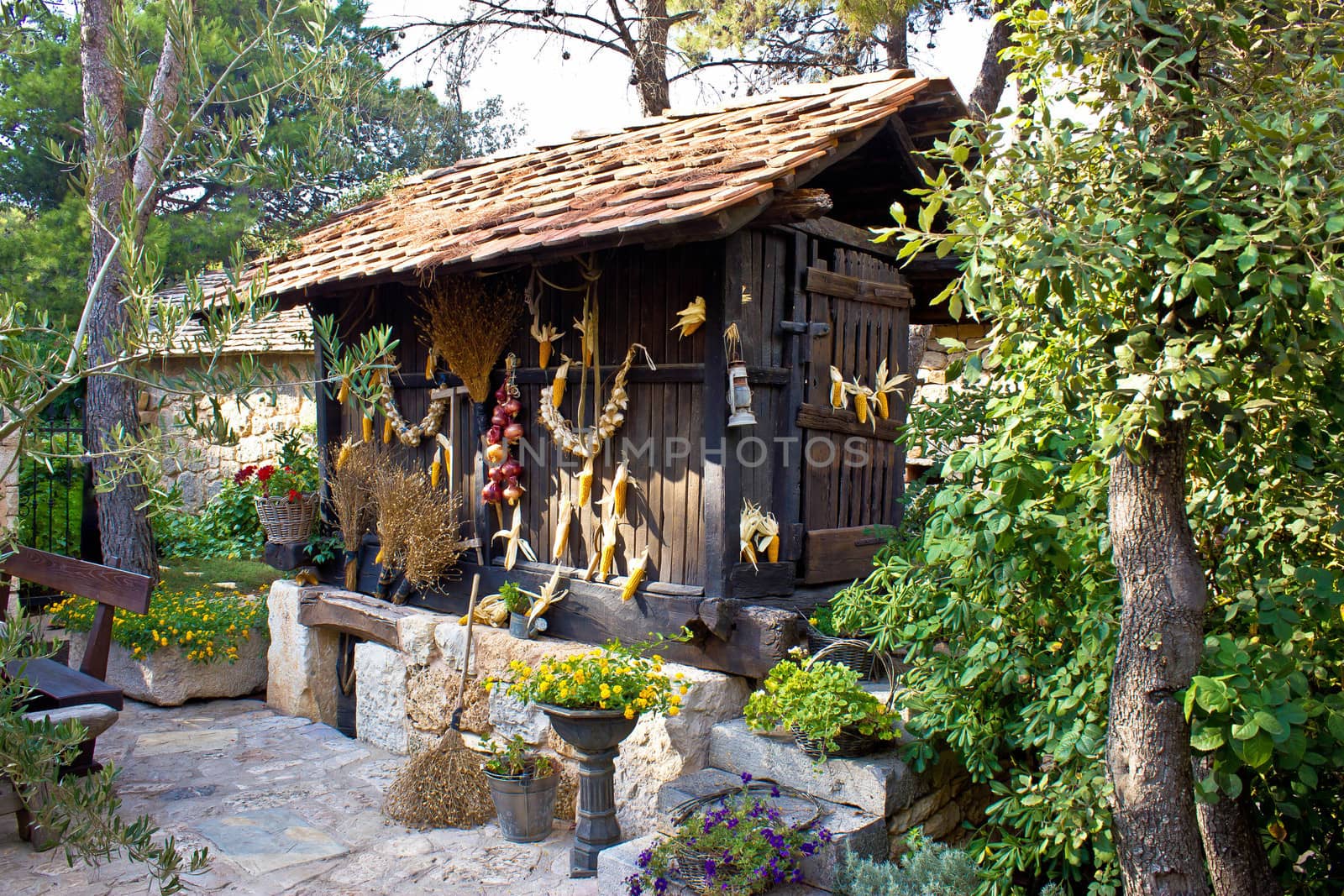 Traditional wooden corn drier store by xbrchx