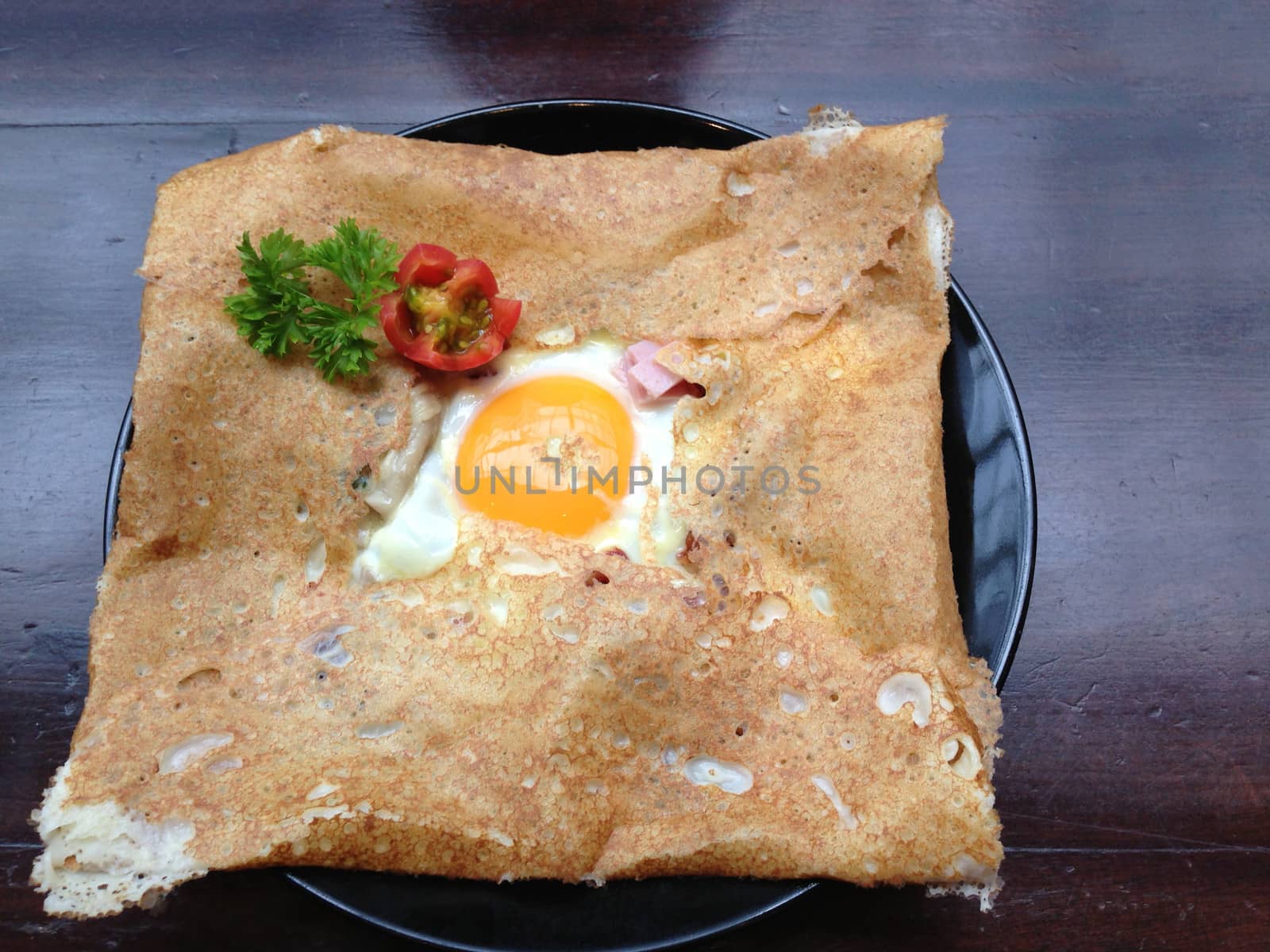 fried egg and pancake