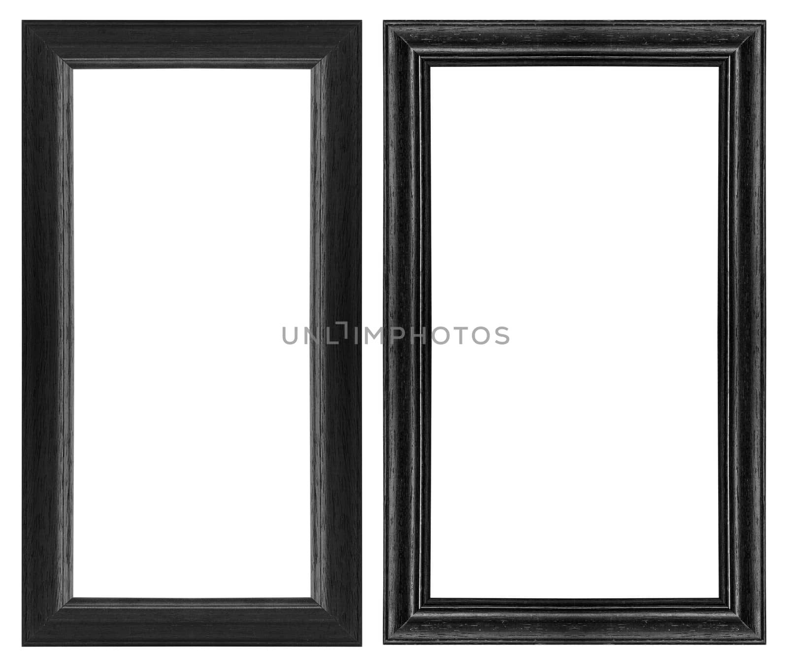 Ancient wooden frame isolated on white background.