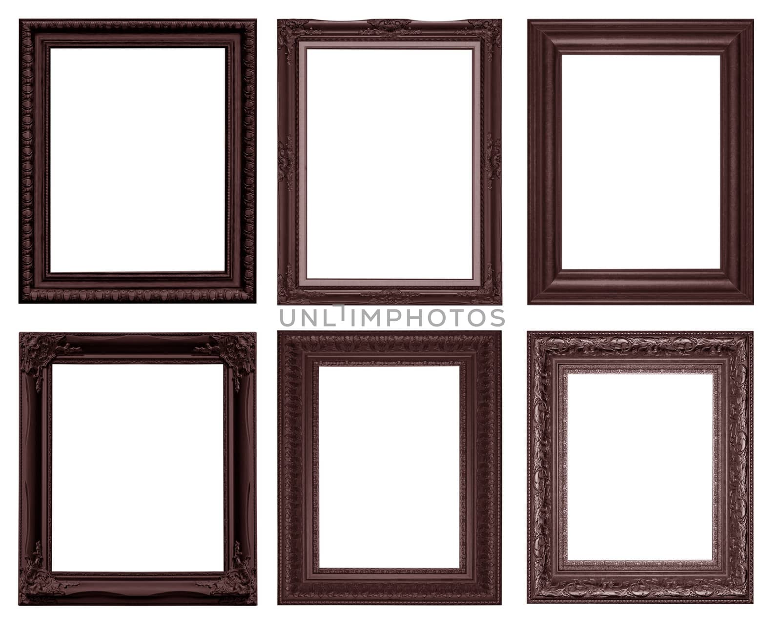 Set of black  vintage frame isolated on white background