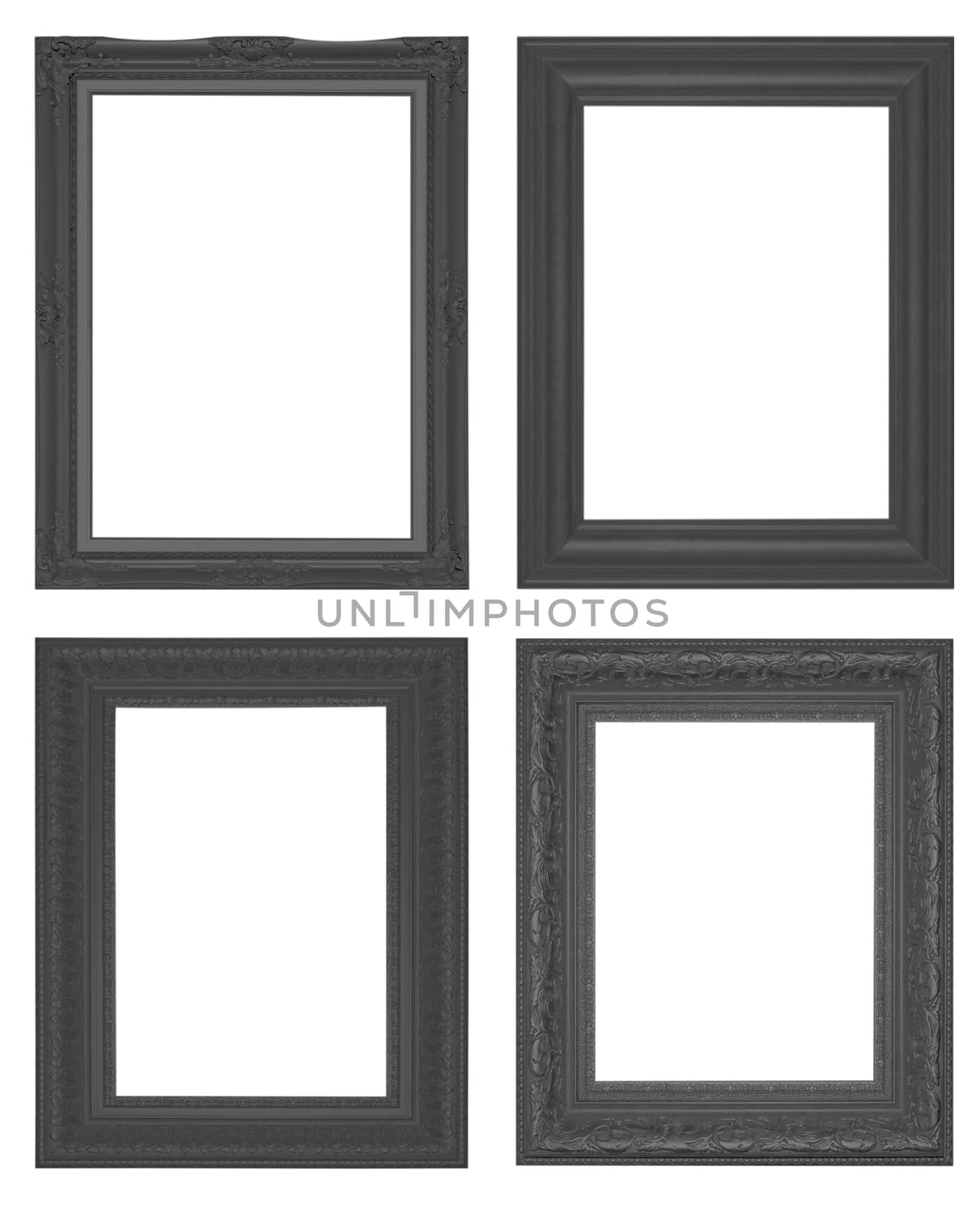 Set of black  vintage frame isolated on white background