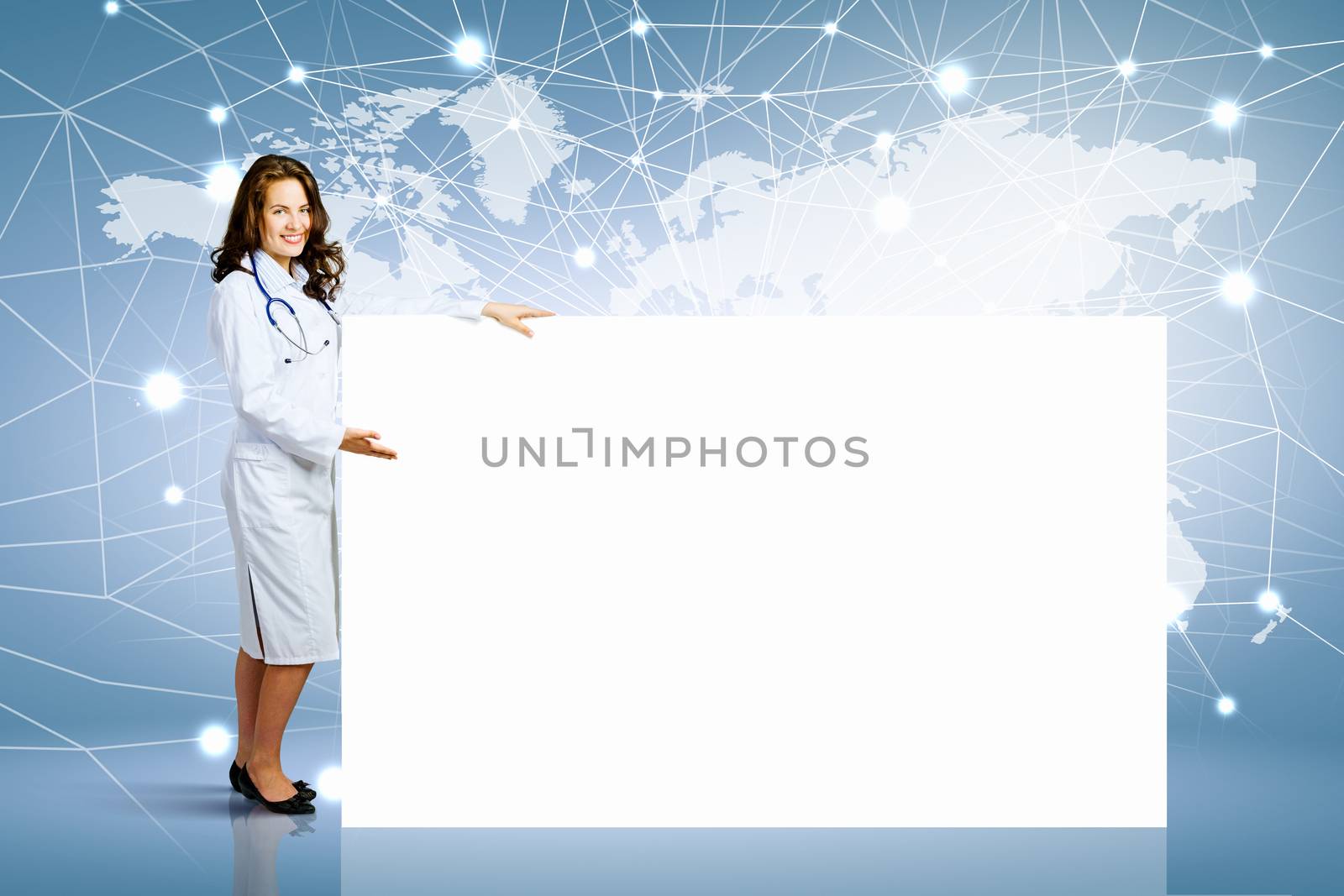 Doctor with banner by sergey_nivens