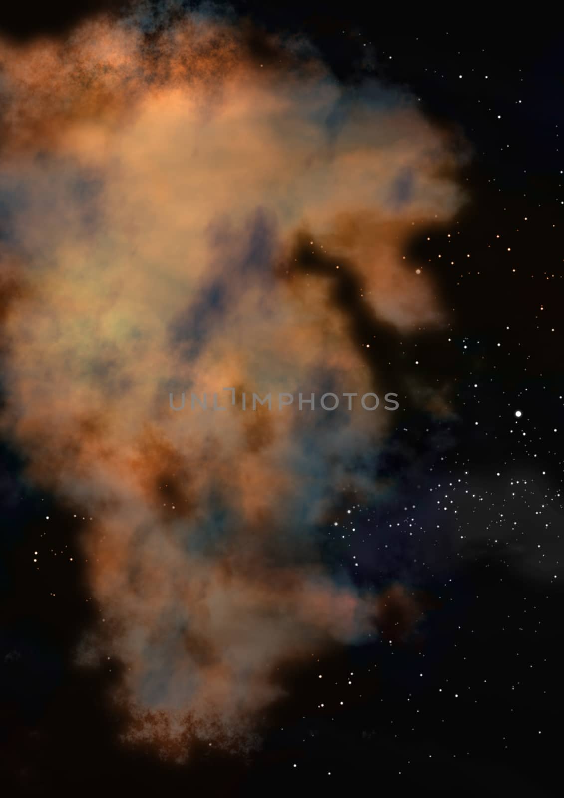 Far being shone nebula and star field against space. "Elements of this image furnished by NASA".