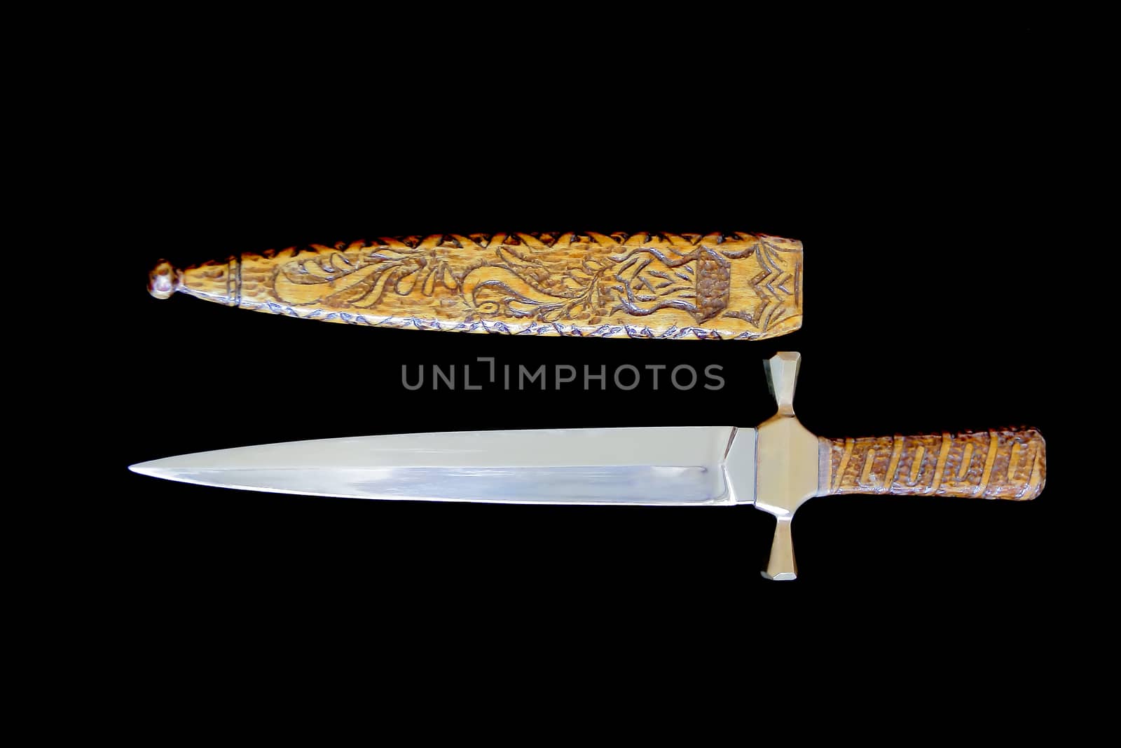 Image of cold weapon on black background