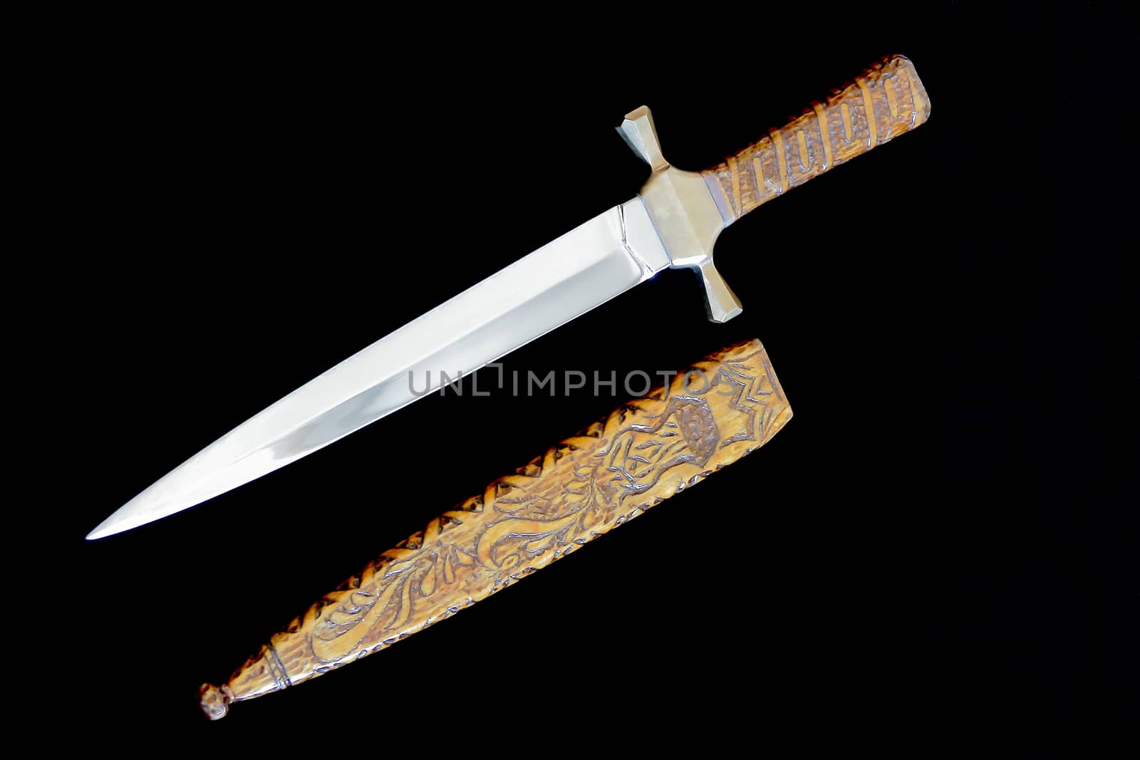 Image of cold weapon on black background