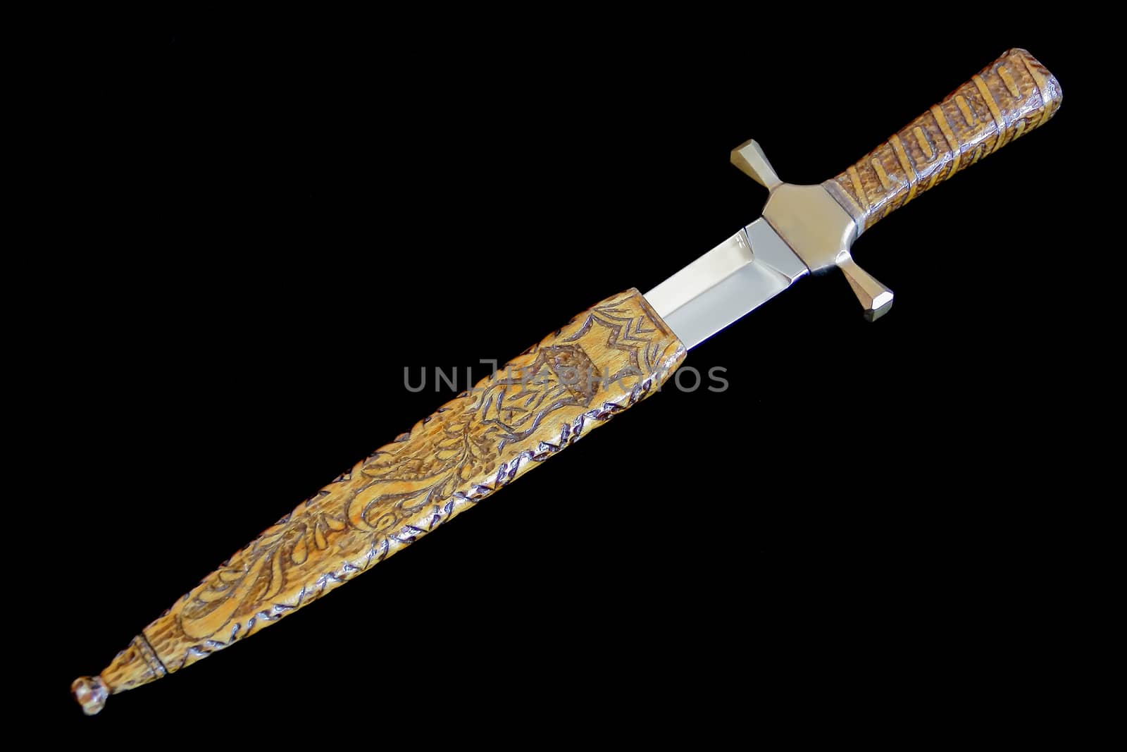 Image of cold weapon on black background