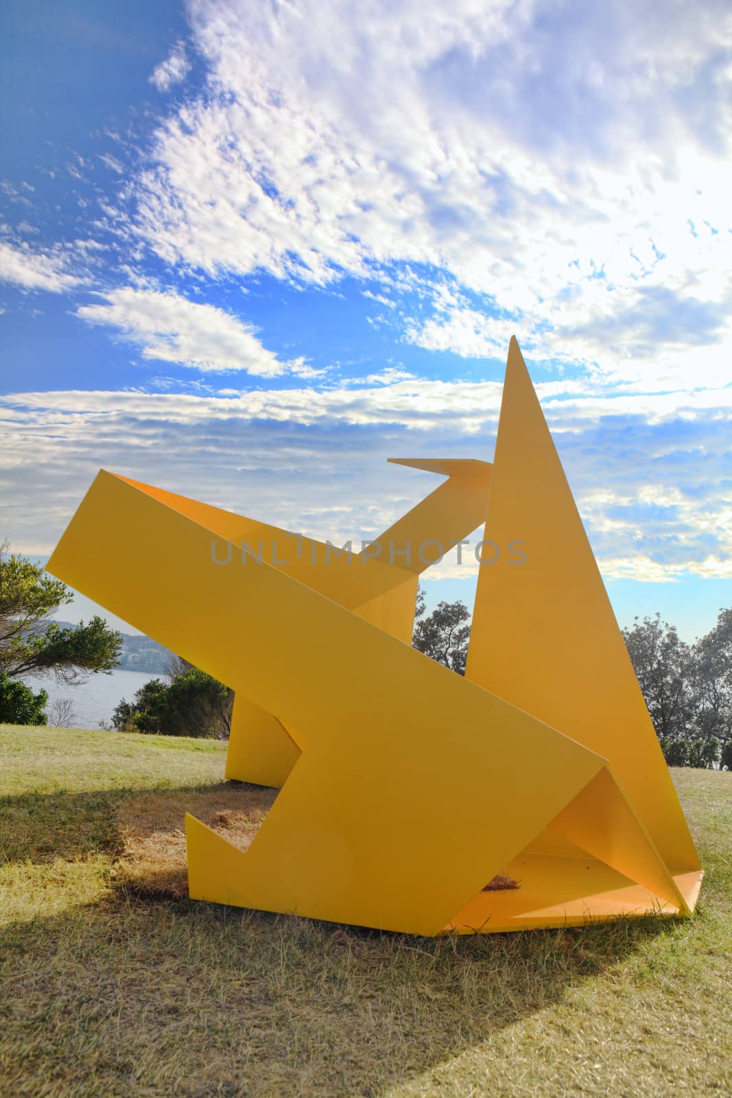 Bondi Beach, Australia - November 3,  2013: Sculpture By The Sea, Bondi 2013. Annual cultural event that showcases emerging artists from around the world  Sculpture titled 'Grove' by Ayako Saito (VIC).  Medium steel  Price $32000