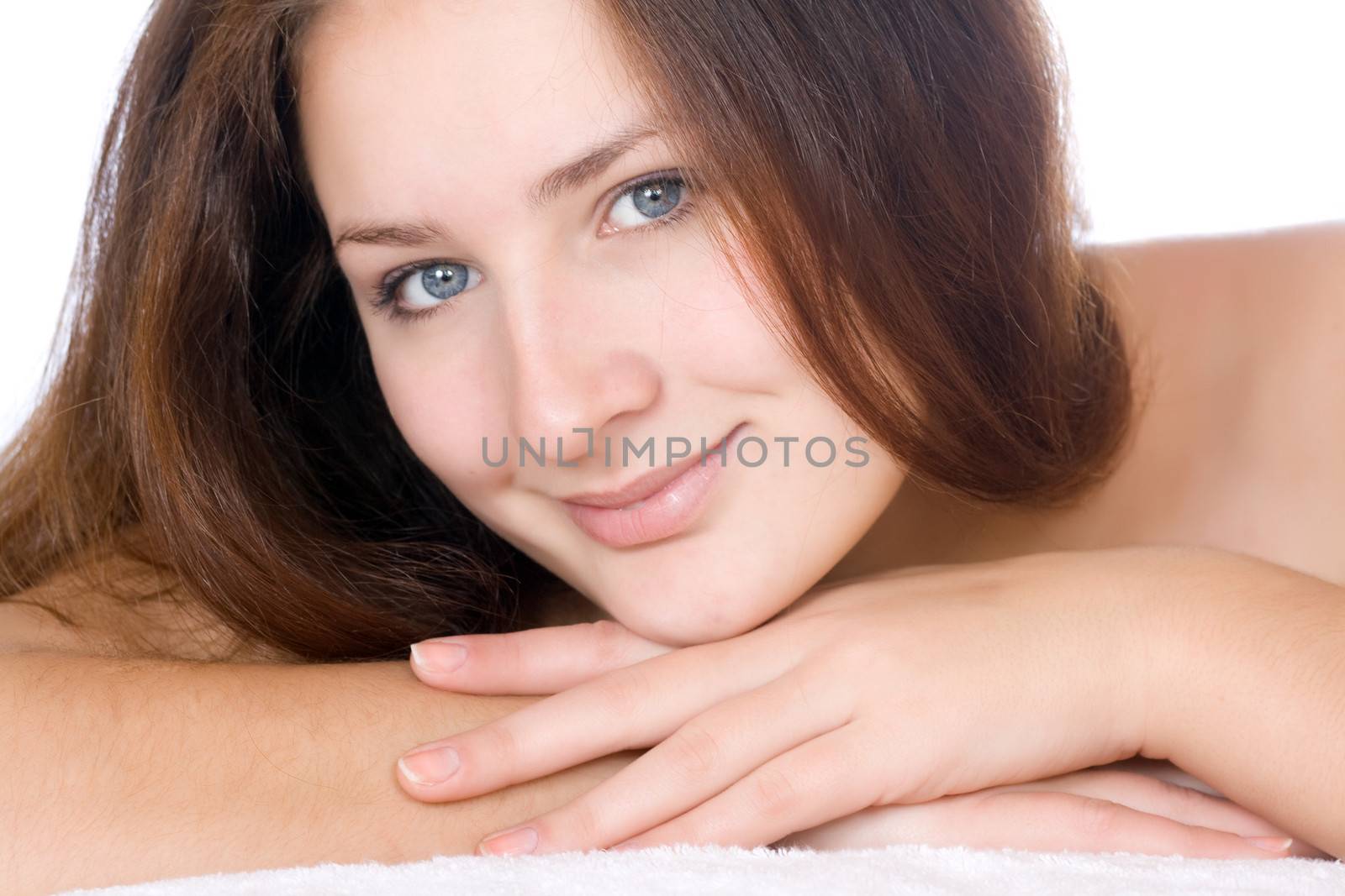 beautiful natural looking woman portrait isolated