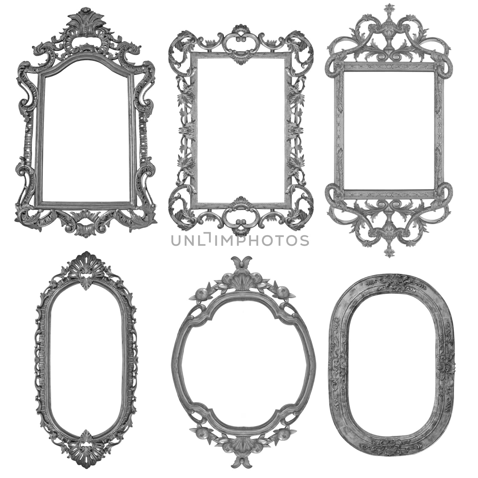 Antique Black Frame Isolated On White Background