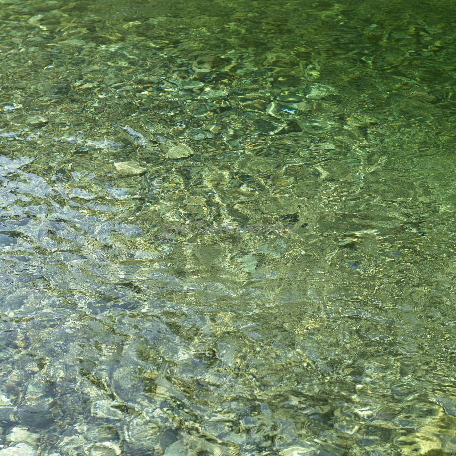 unsettled Green river water and stones