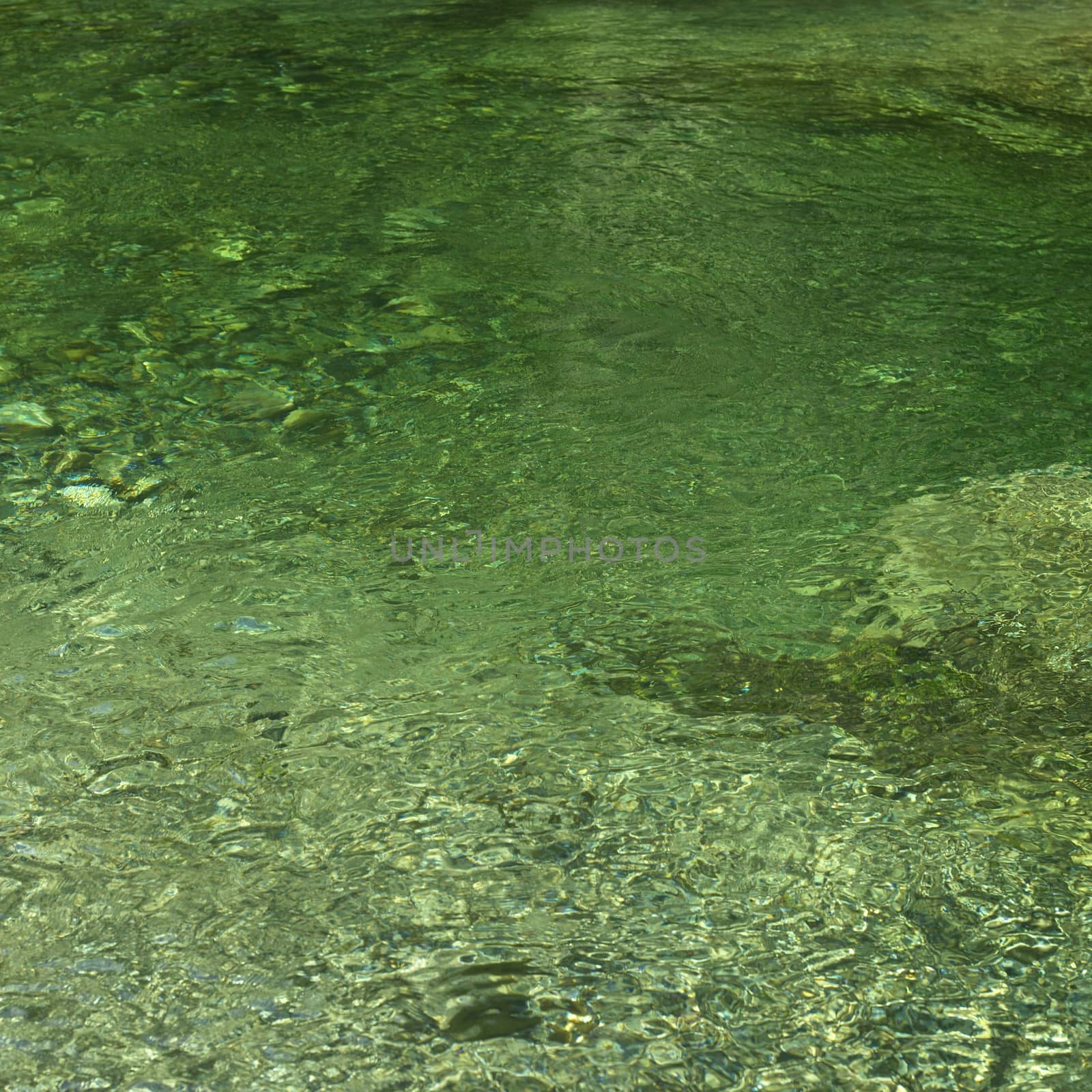 unsettled Green river water and stones
