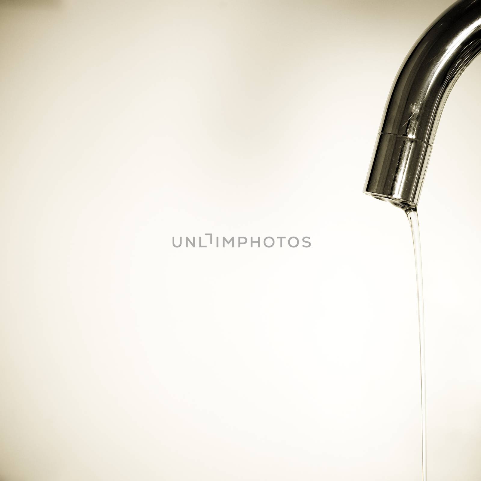 Close up of a silver tap