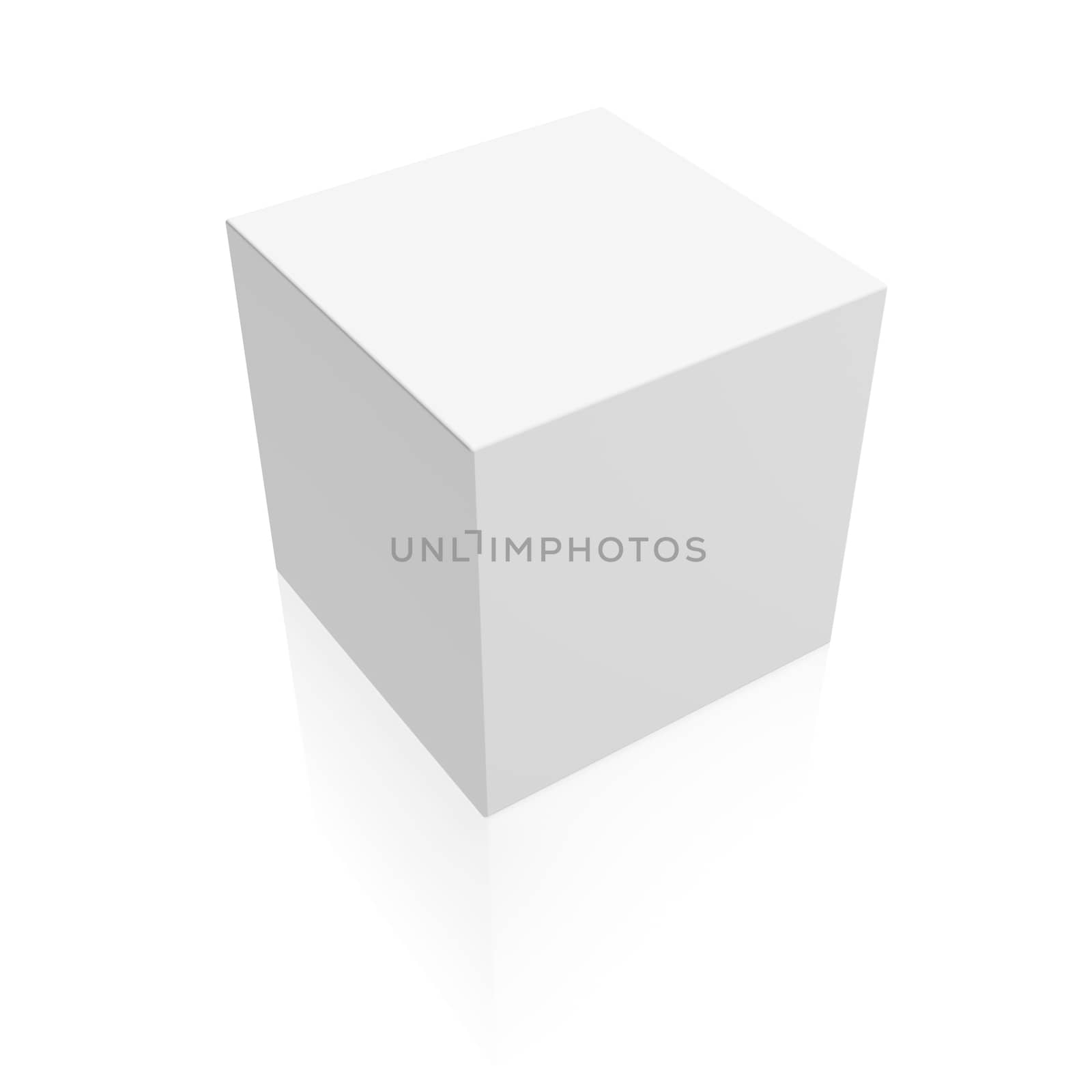 White box. 3d render isolated on white background