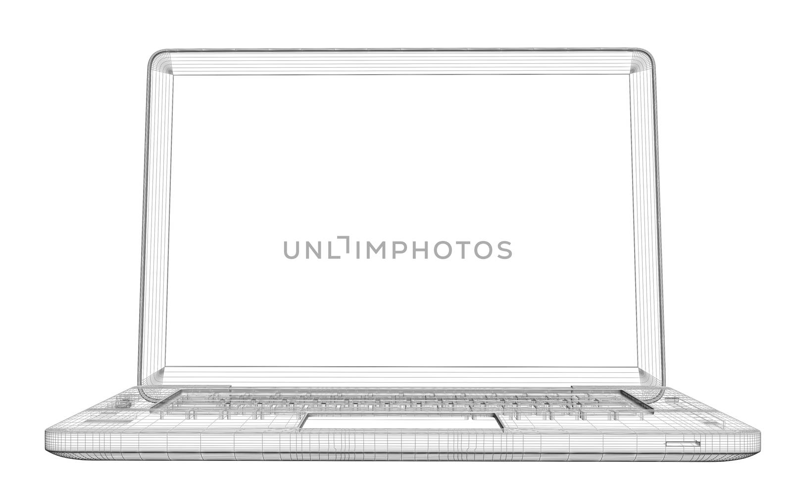 Laptop. Wire frame by cherezoff