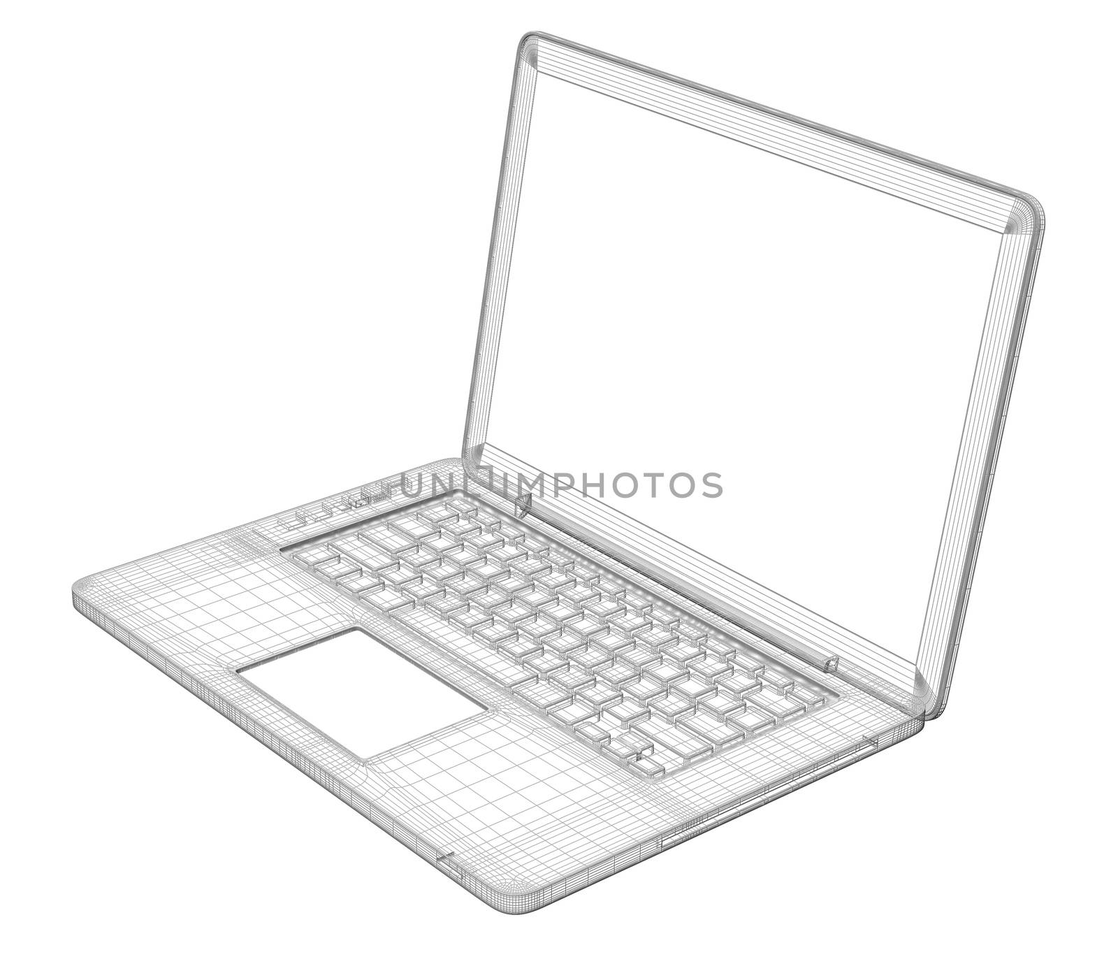 Laptop. Wire frame by cherezoff