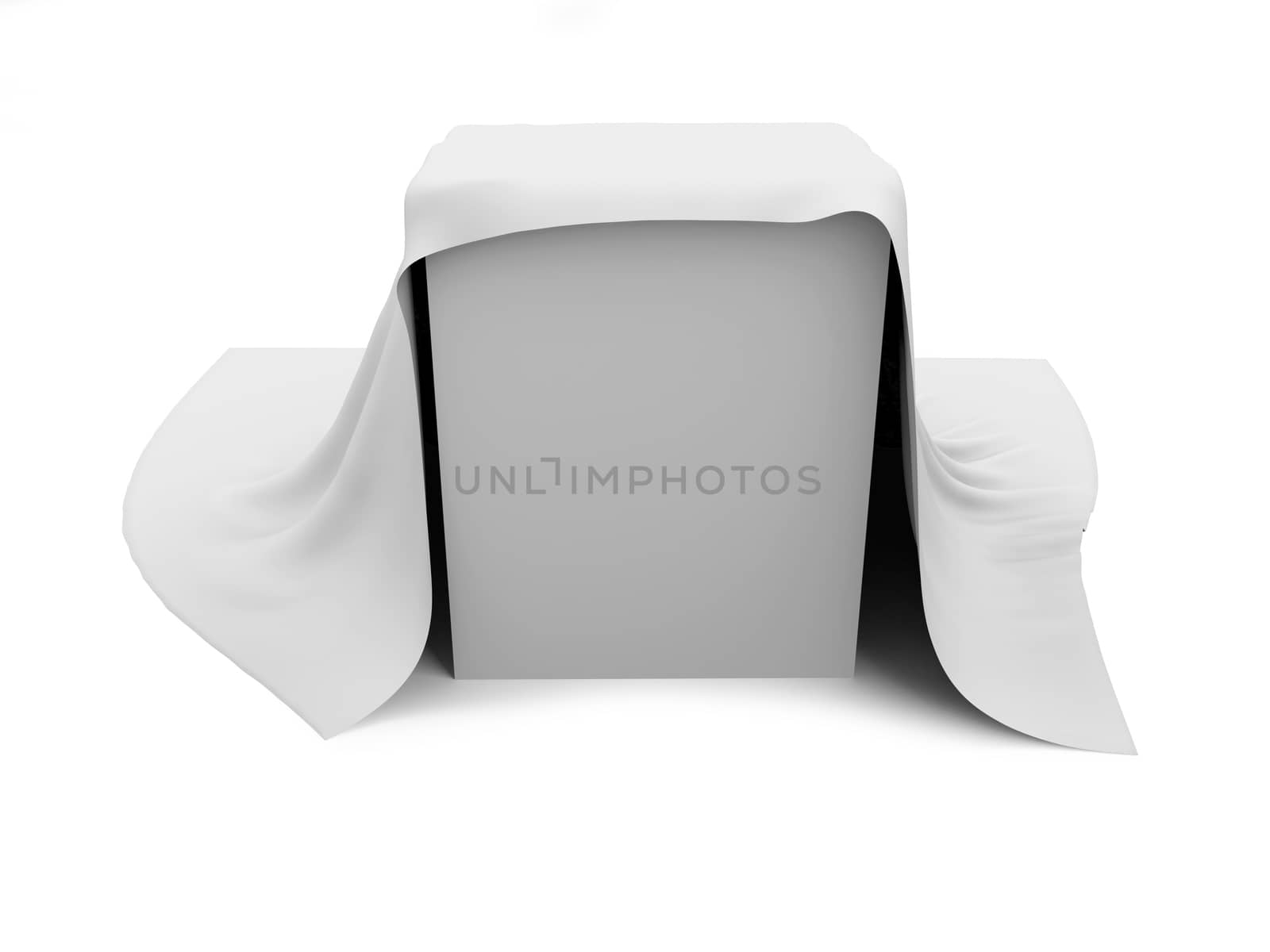 White box covered with a white cloth by cherezoff