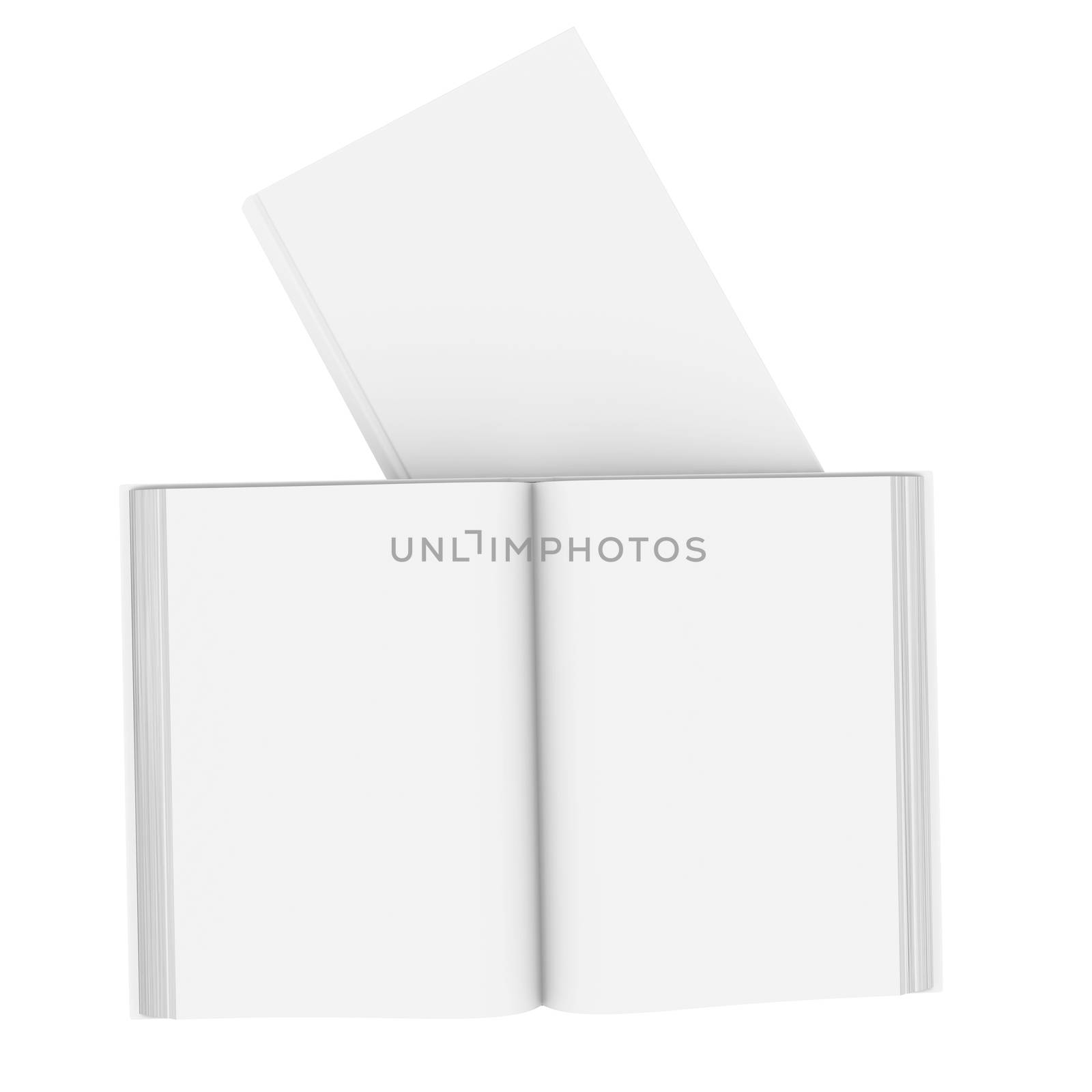 White books. Isolated render on a white background