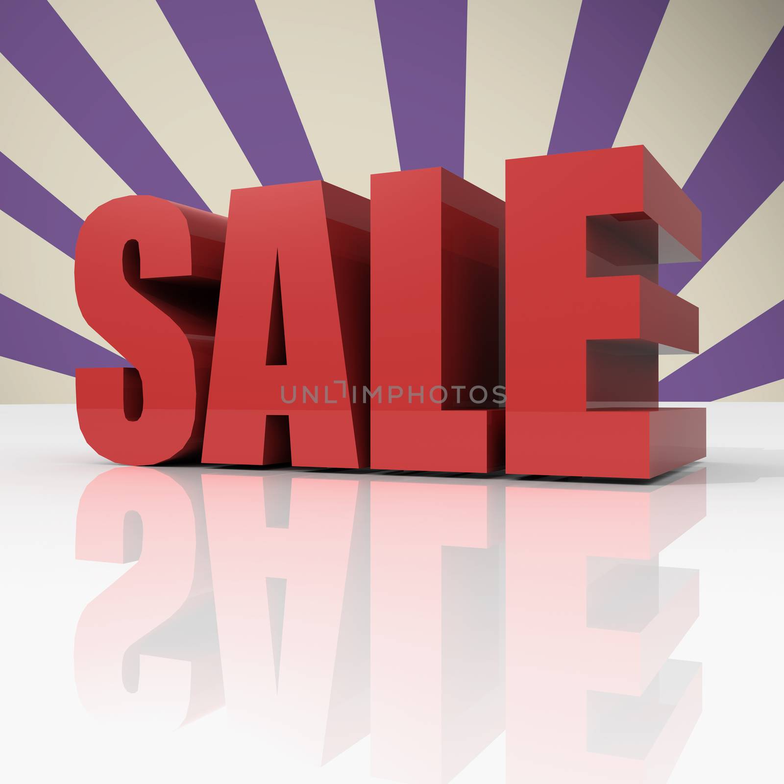 Red text SALE on violet background by siraanamwong