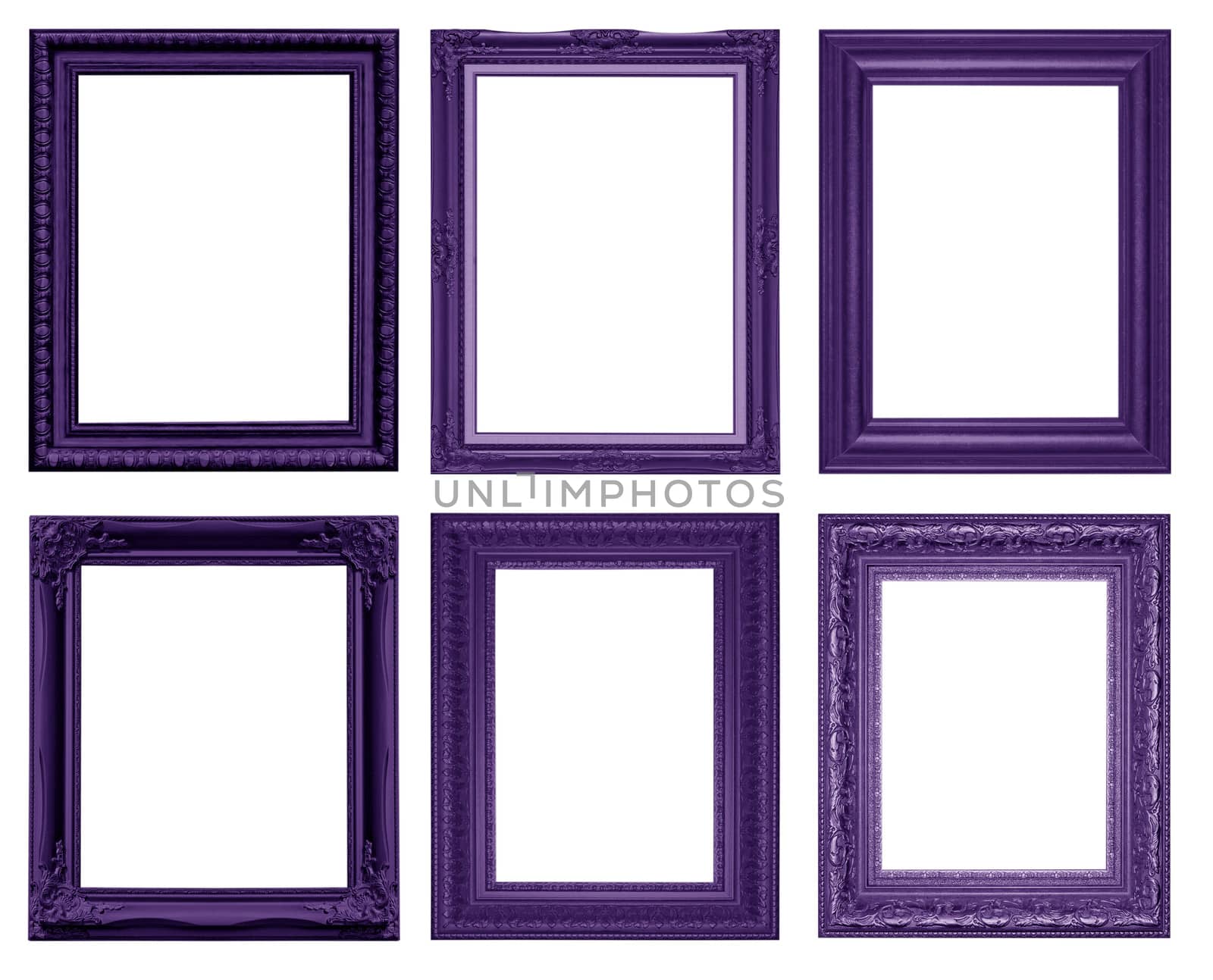 Set of  vintage frame isolated on white background